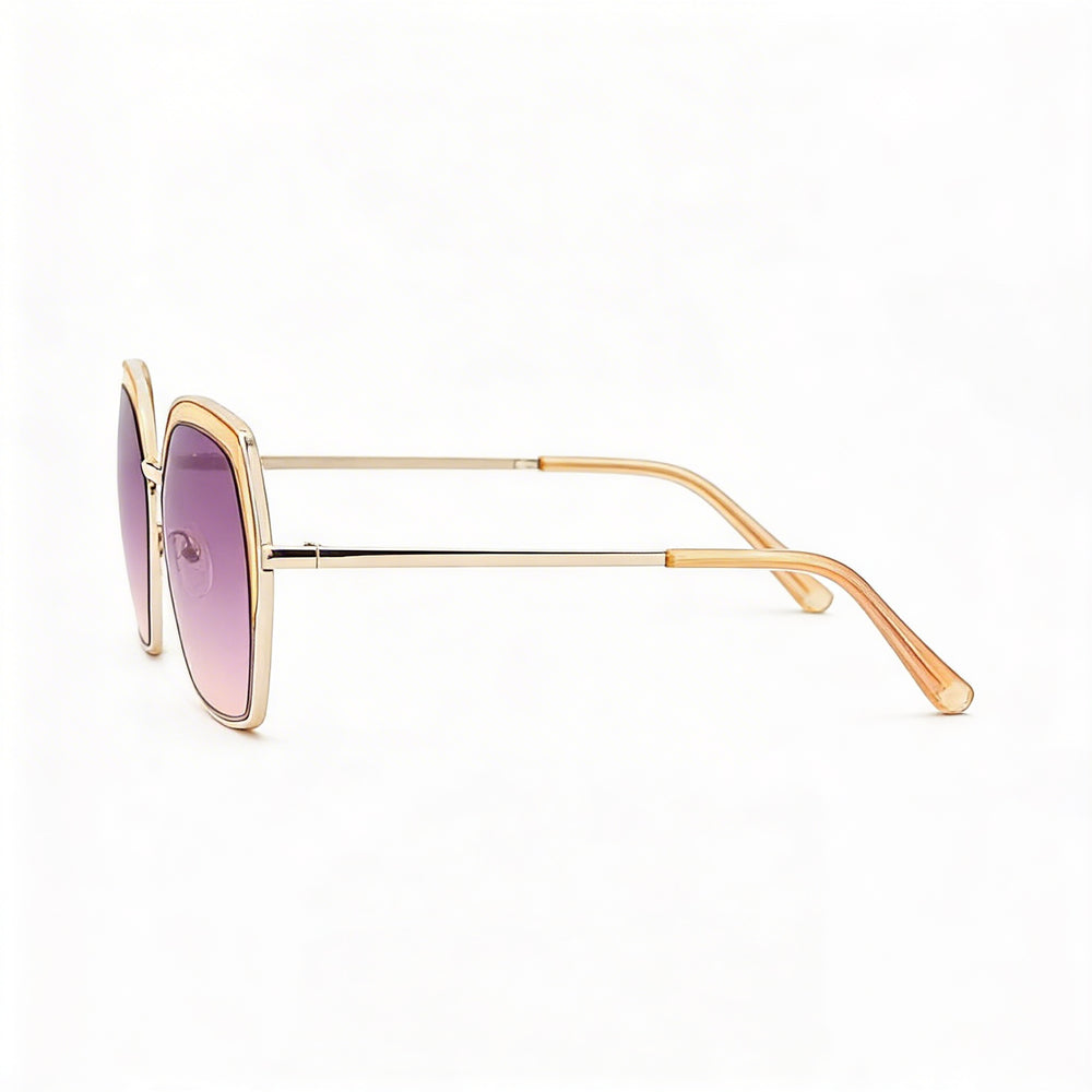 Guess Classic Women's Antique Gold Metal Butterfly Brown Gradient Non-Polarized 100% UV Protection Sunglasses 59mm