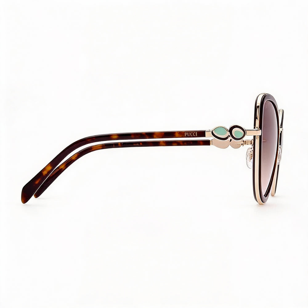 Emilio Pucci Modern Women's Metal Frame Polycarbonate Non-Polarized Sunglasses Size 57-57-140mm