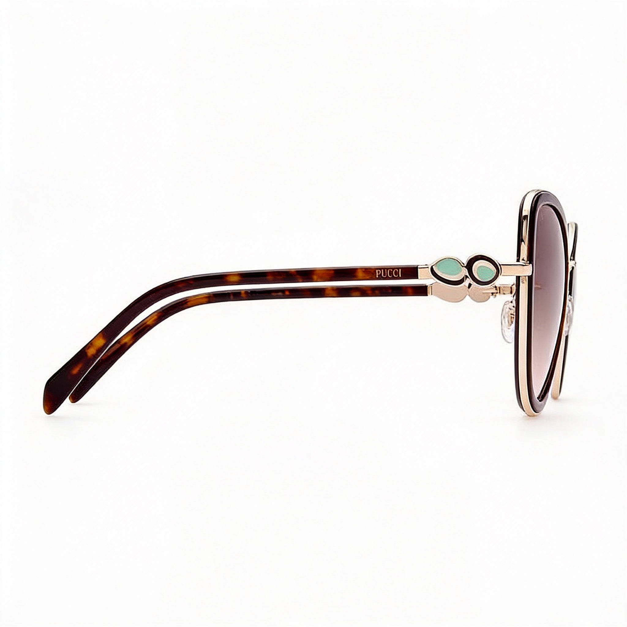 Emilio Pucci Modern Women's Metal Frame Polycarbonate Non-Polarized Sunglasses Size 57-57-140mm, Photo 3