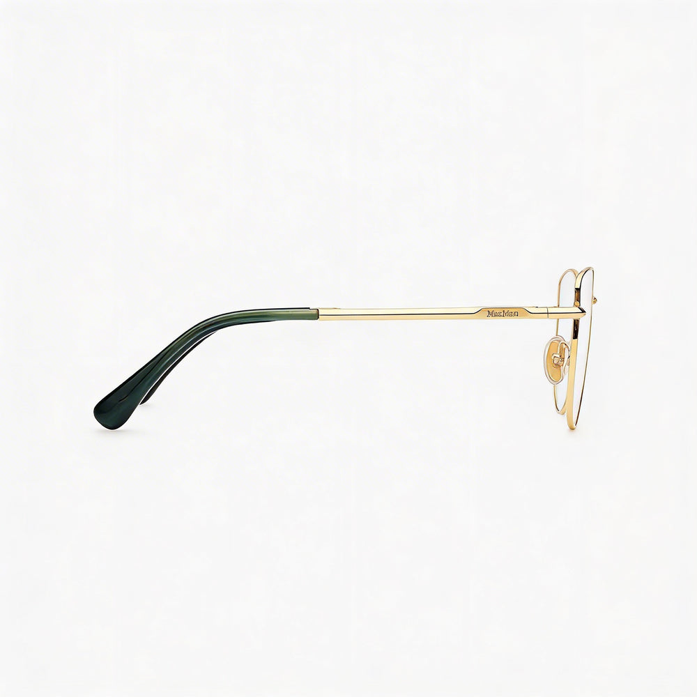 MaxMara Mm5153 Women's Shiny Deep Gold Metal Frame Polycarbonate Lens Eyewear, 55mm Lens Width
