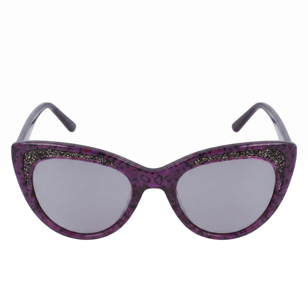 BEBE Classic Women's Animal Plum Acetate Frame 100% UV Protection Polycarbonate Multicolor Lens Sunglasses 55mm