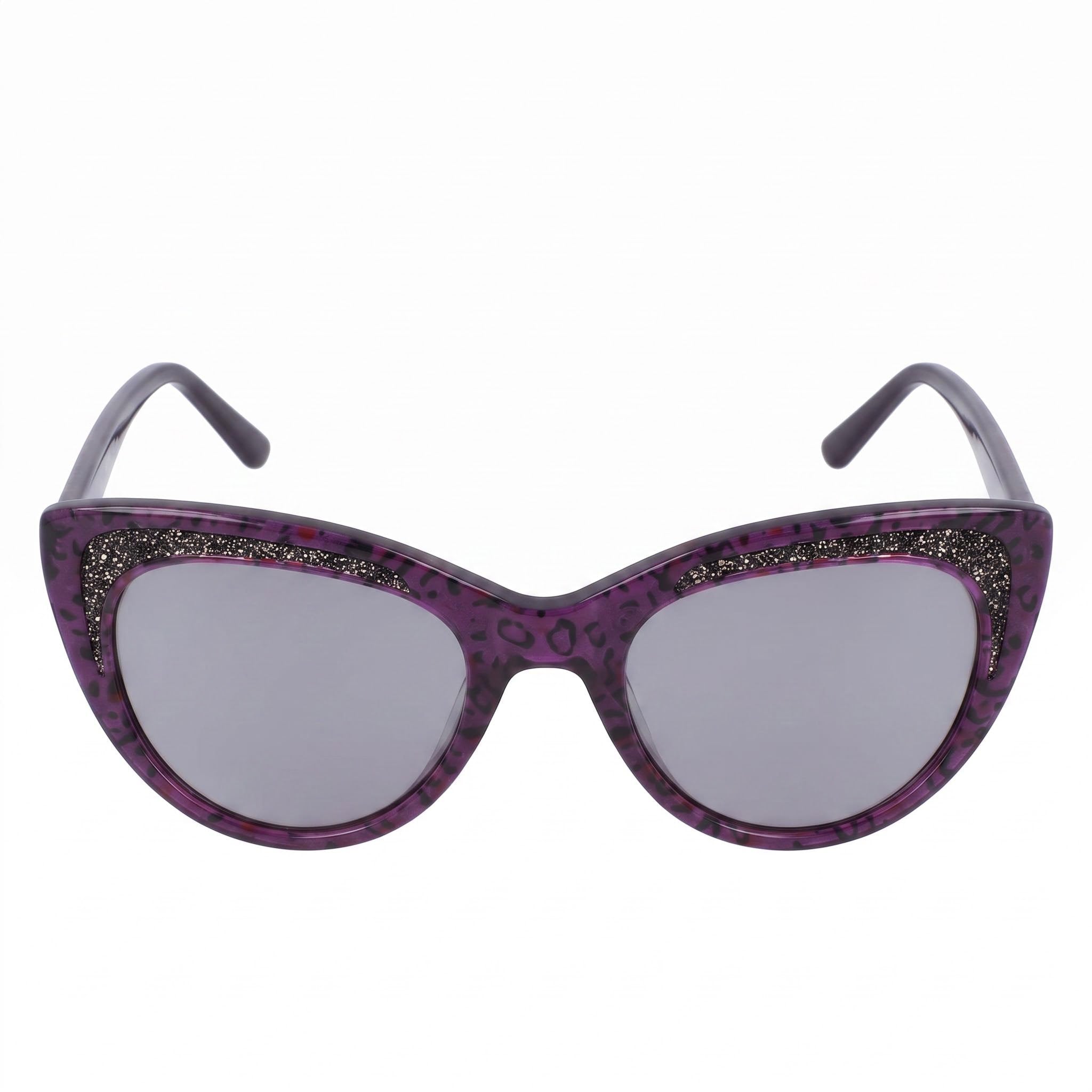 Gafas de sol BEBE Classic para mujer, montura de acetato color ciruela con diseño animal, lentes de policarbonato multicolor con 100% protección UV, 55 mm, Photo 2