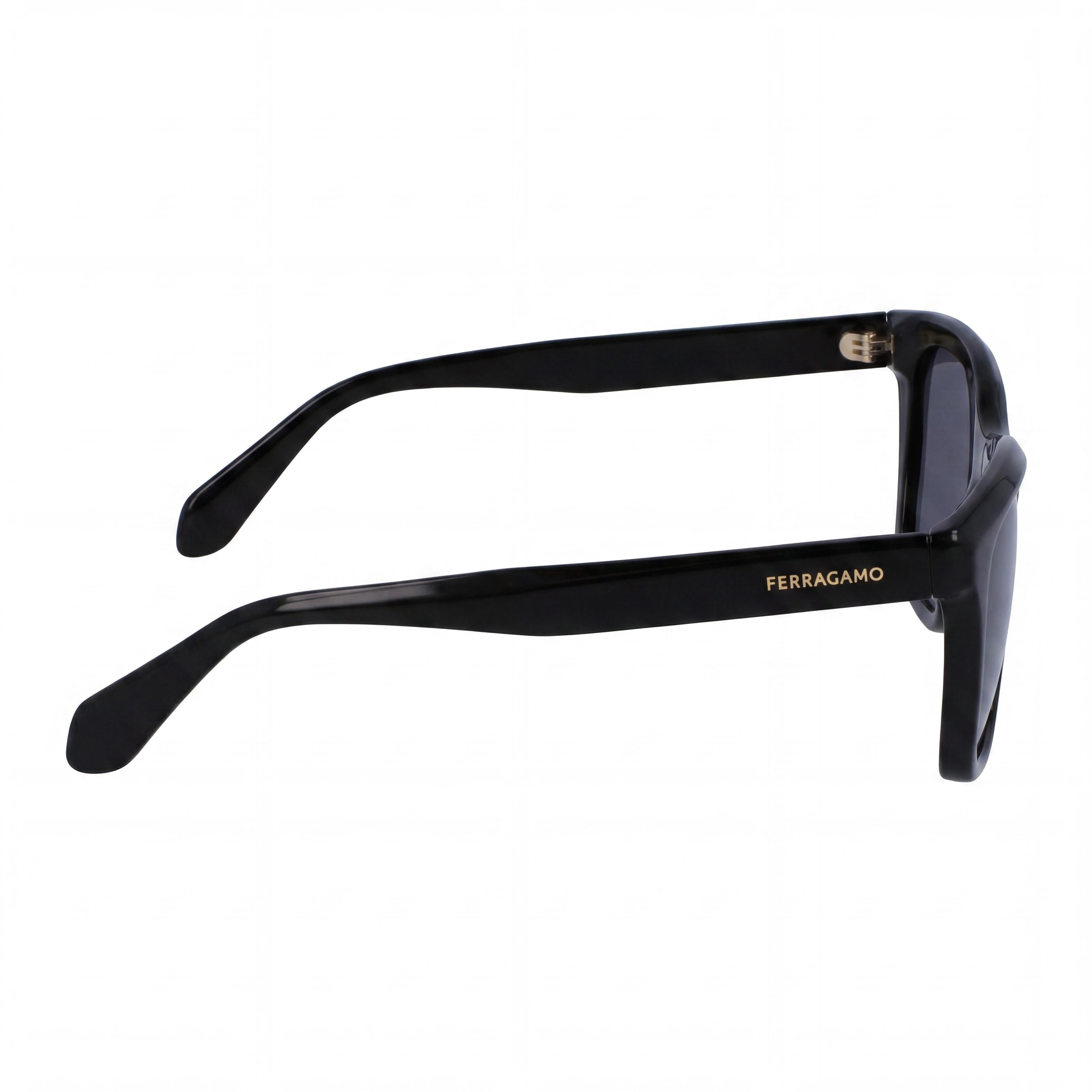 Salvatore Ferragamo Sf2001s Unisex Black Acetate Frame Solid Grey Polycarbonate Lenses Lens Width 54mm, Photo 3