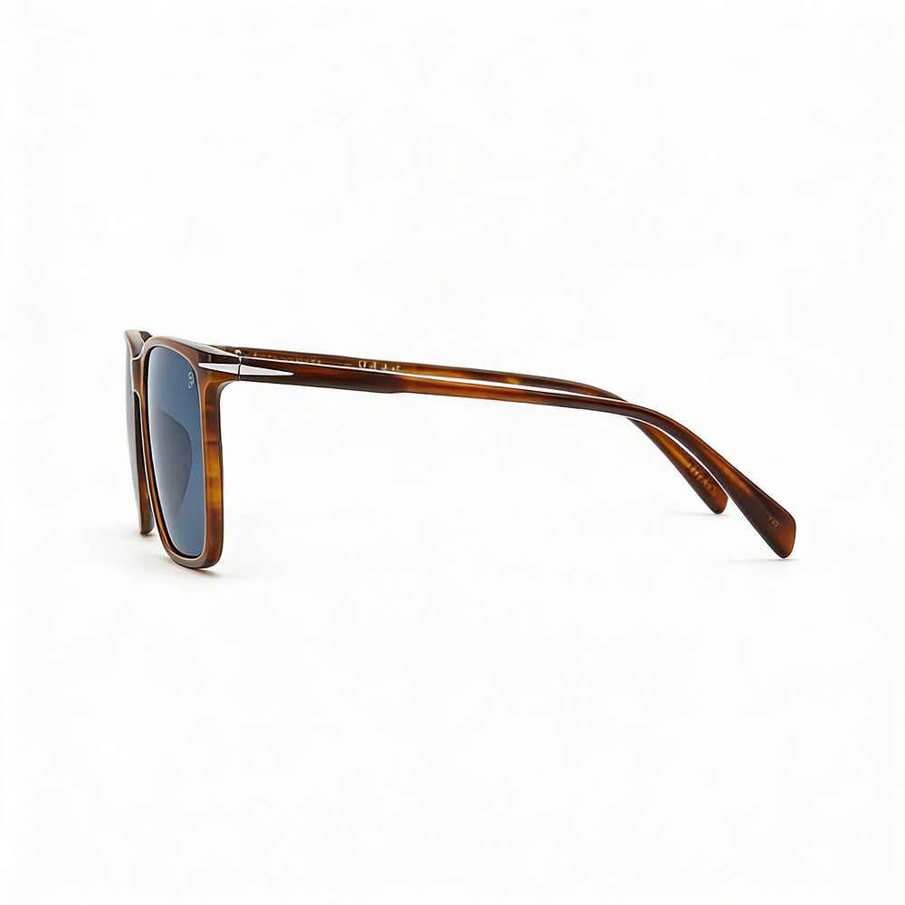 David Beckham DB 1145/G/S Casual Men's Brown Horn Light Acetate Blue Lens Sunglasses 58mm