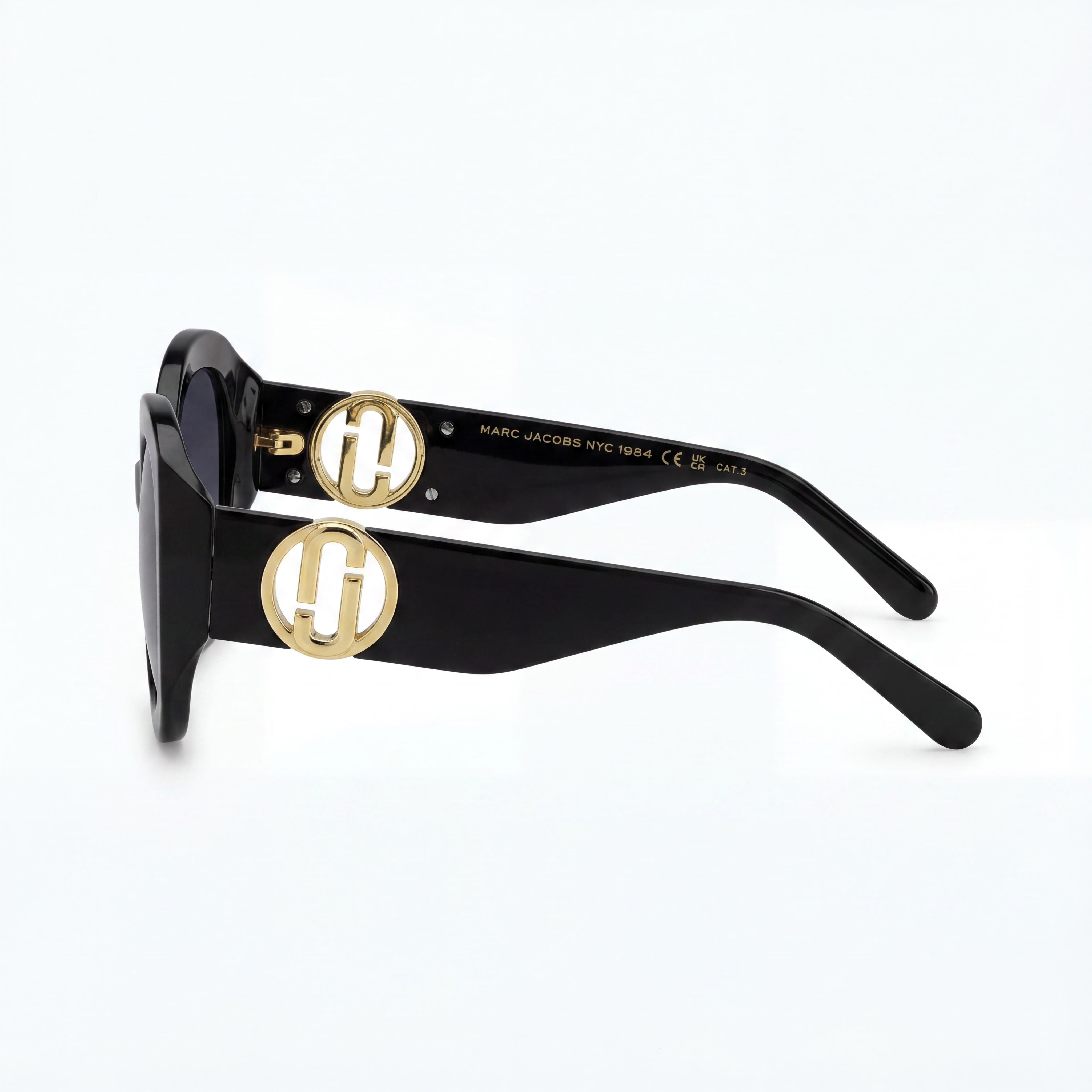 Marc Jacobs MARC 722/S Gafas de sol de acetato negras informales para mujer, con lentes degradadas gris oscuro y protección UV, 56 mm, Photo 3