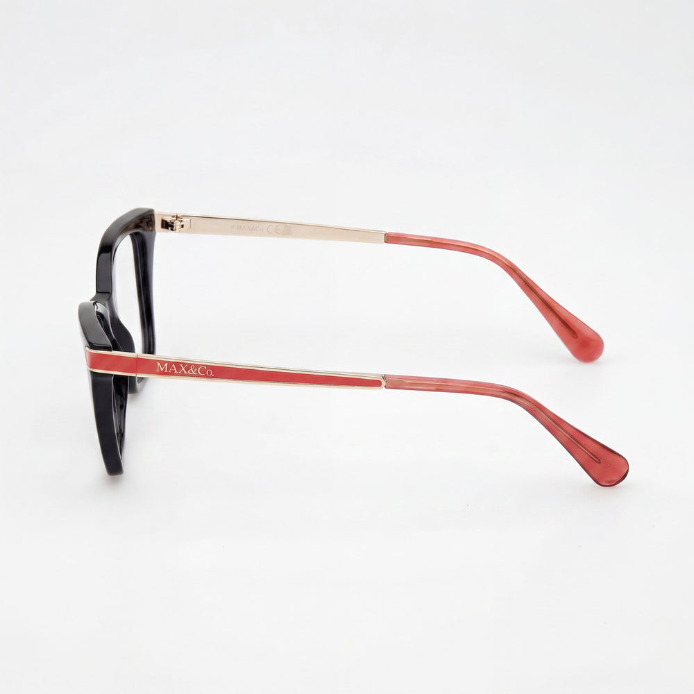 Max & Co. MODERNO Women's Shiny Black Plastic Eyeglasses, Lens Width 53, Bridge Width 16, Temple Length 140