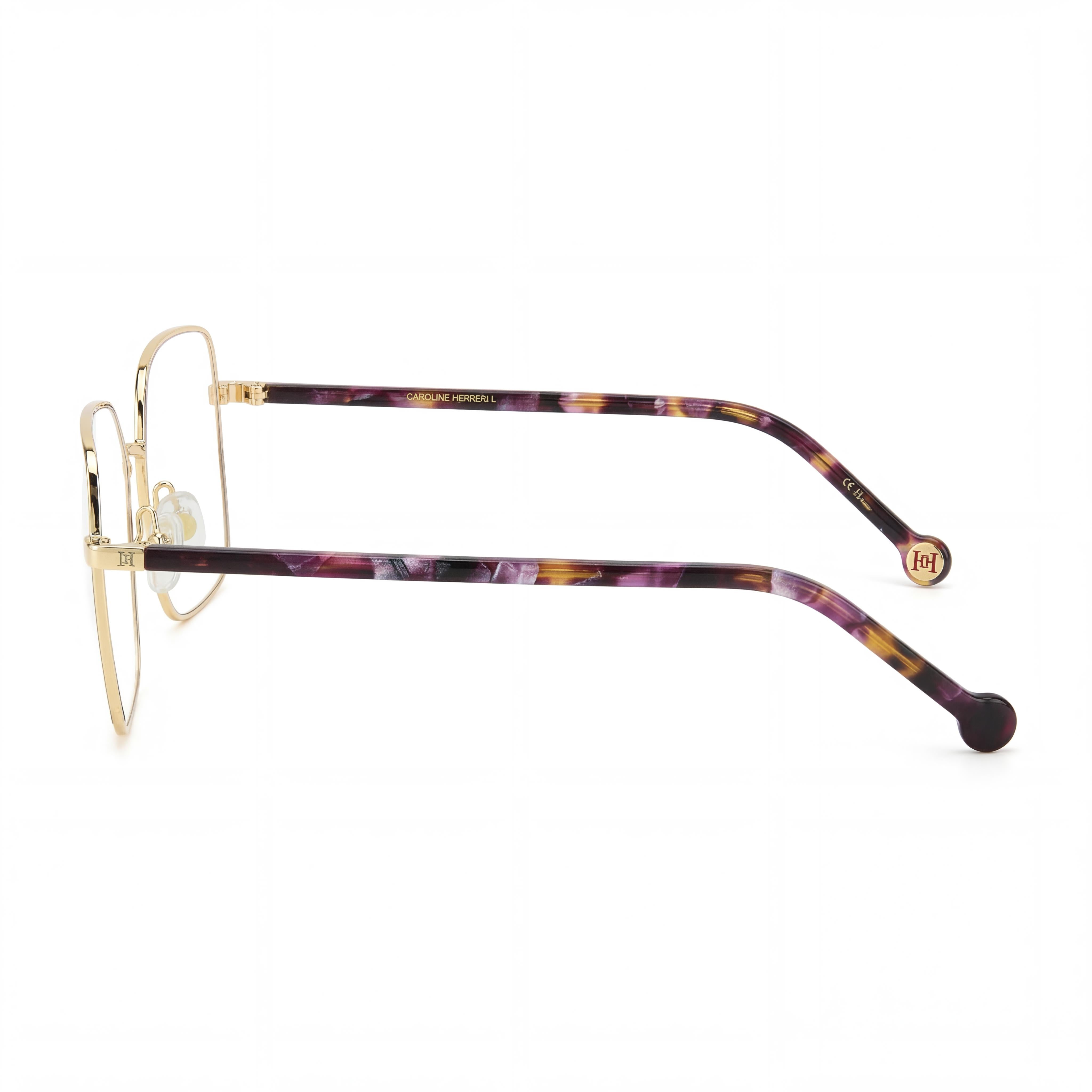 CAROLINA HERRERA Casual Women's Metal Violet Gold Eyeglasses 55-17-145, Photo 3