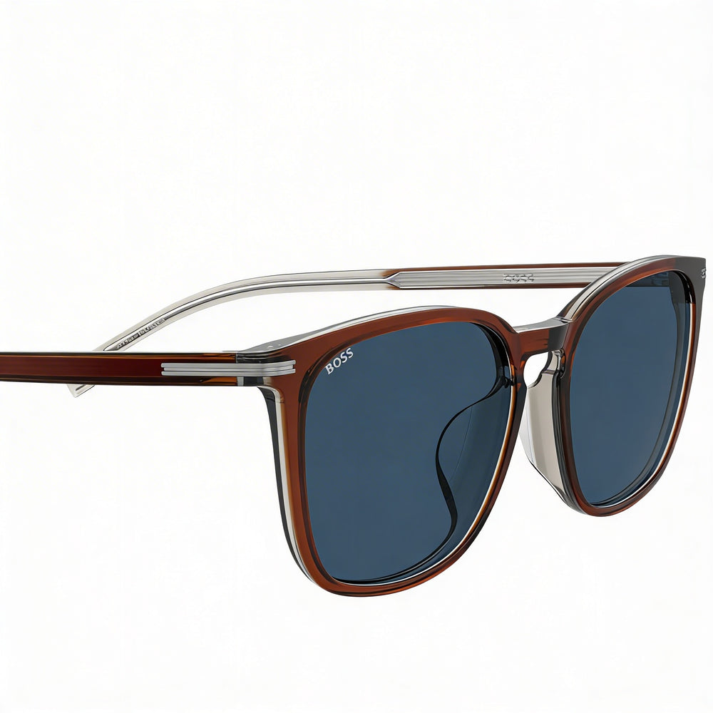 Gafas de Sol Hugo Boss para Hombre Boss 1668/F/Sk Acetato Marrón Lentes Azules No Polarizadas 100% Protección UV 56mm