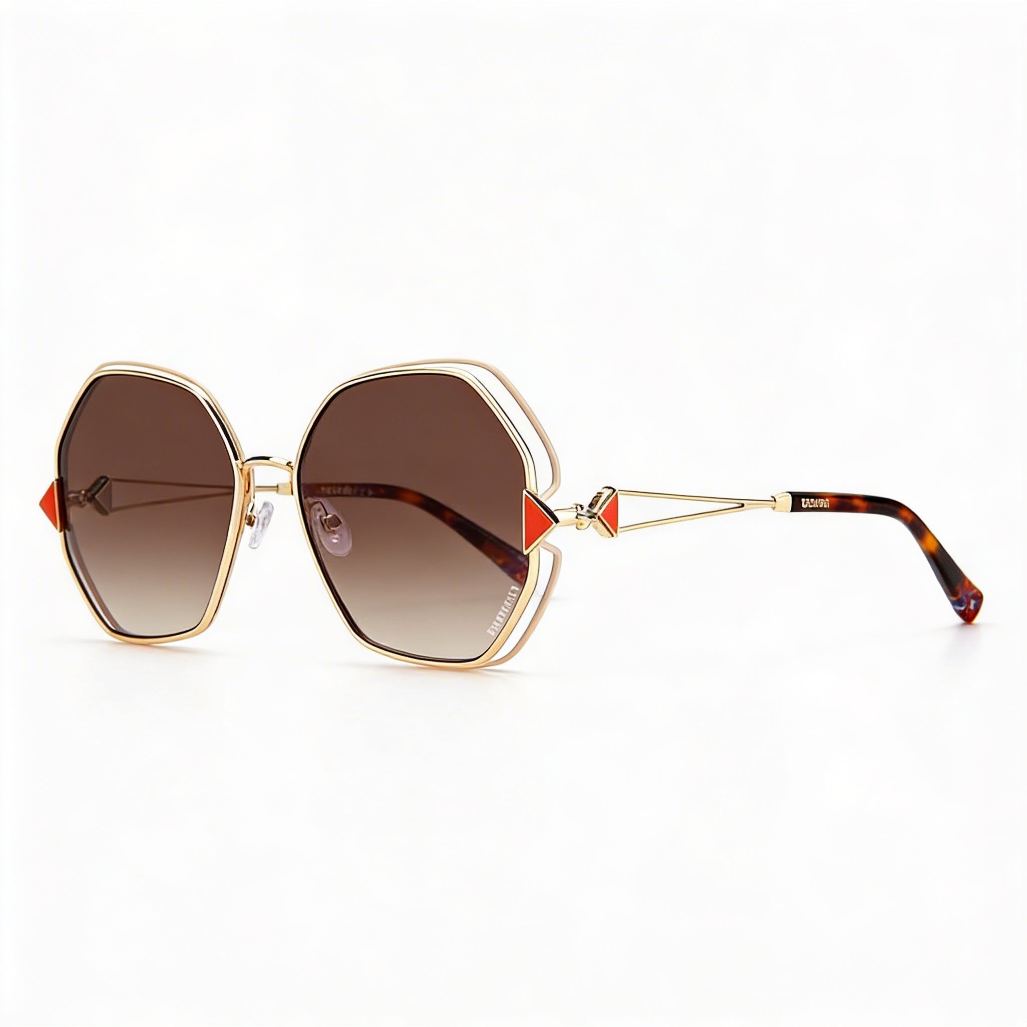 Gafas de sol Missoni Classic de mujer, de protección UV no polarizadas, armazón de aleación de acero dorado y marfil, 59 mm, Photo 3