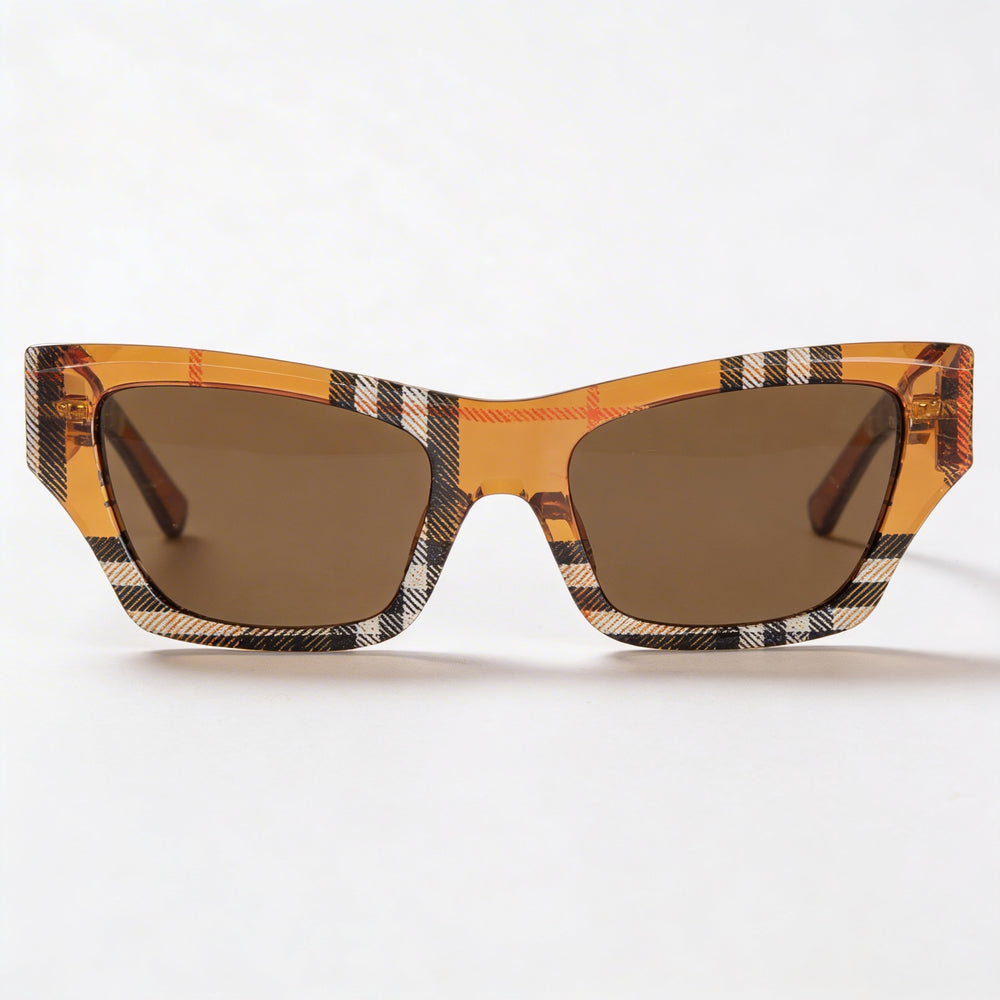 Gafas de sol BURBERRY Wayfarer unisex, montura de plástico marrón oscuro, lentes gris oscuro 52-19-140