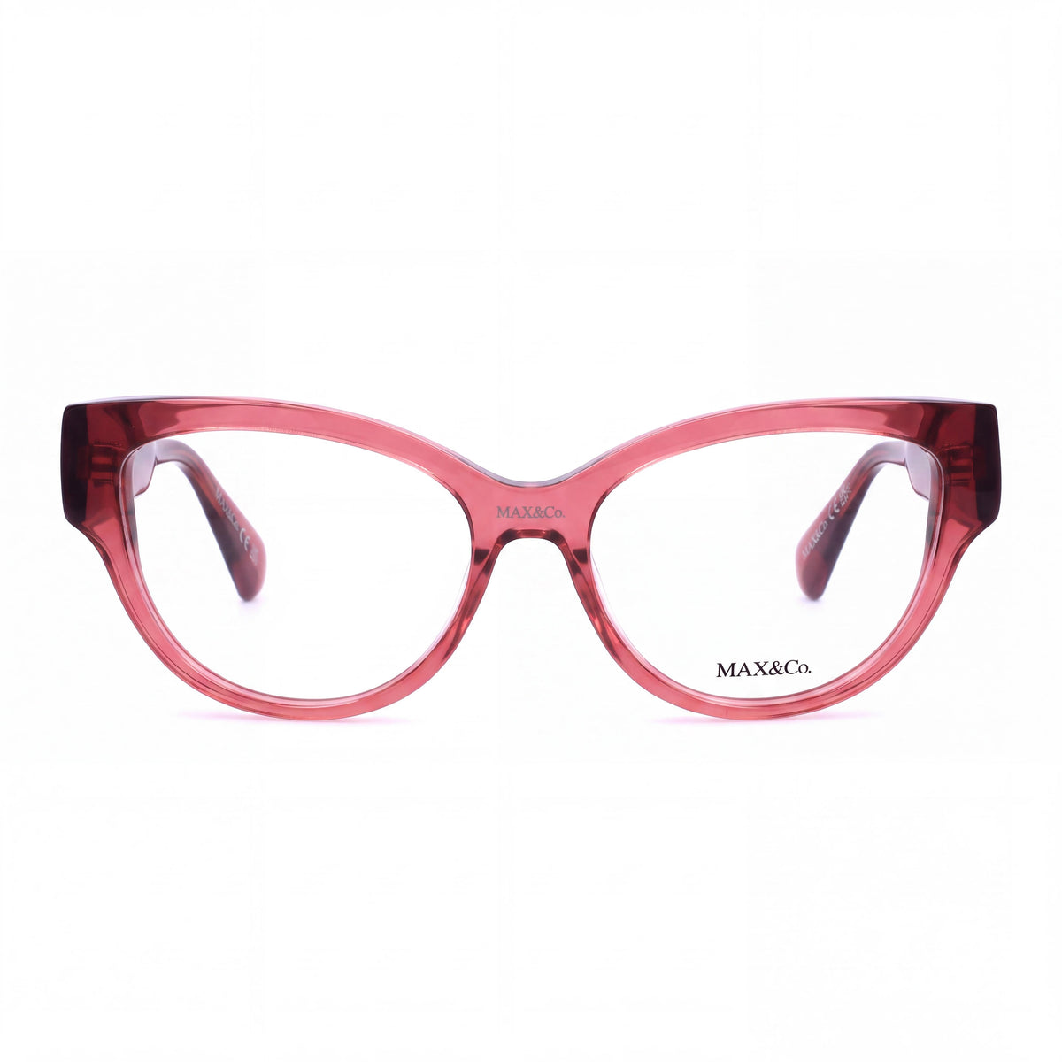 Max&Co. Women's Casual Eyeglasses with Acetate Frame in Bordeaux - Lens Width 53mm, Bridge 16mm, Temple Length 140mm, Photo 2