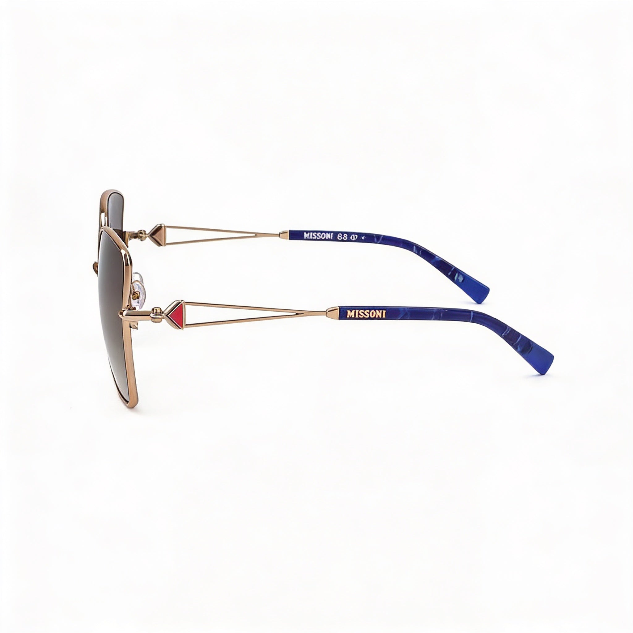 Missoni Modern Women's Sunglasses, Gold Copper Stainless Steel Frame, UV Protection, 59mm Lens, Photo 3