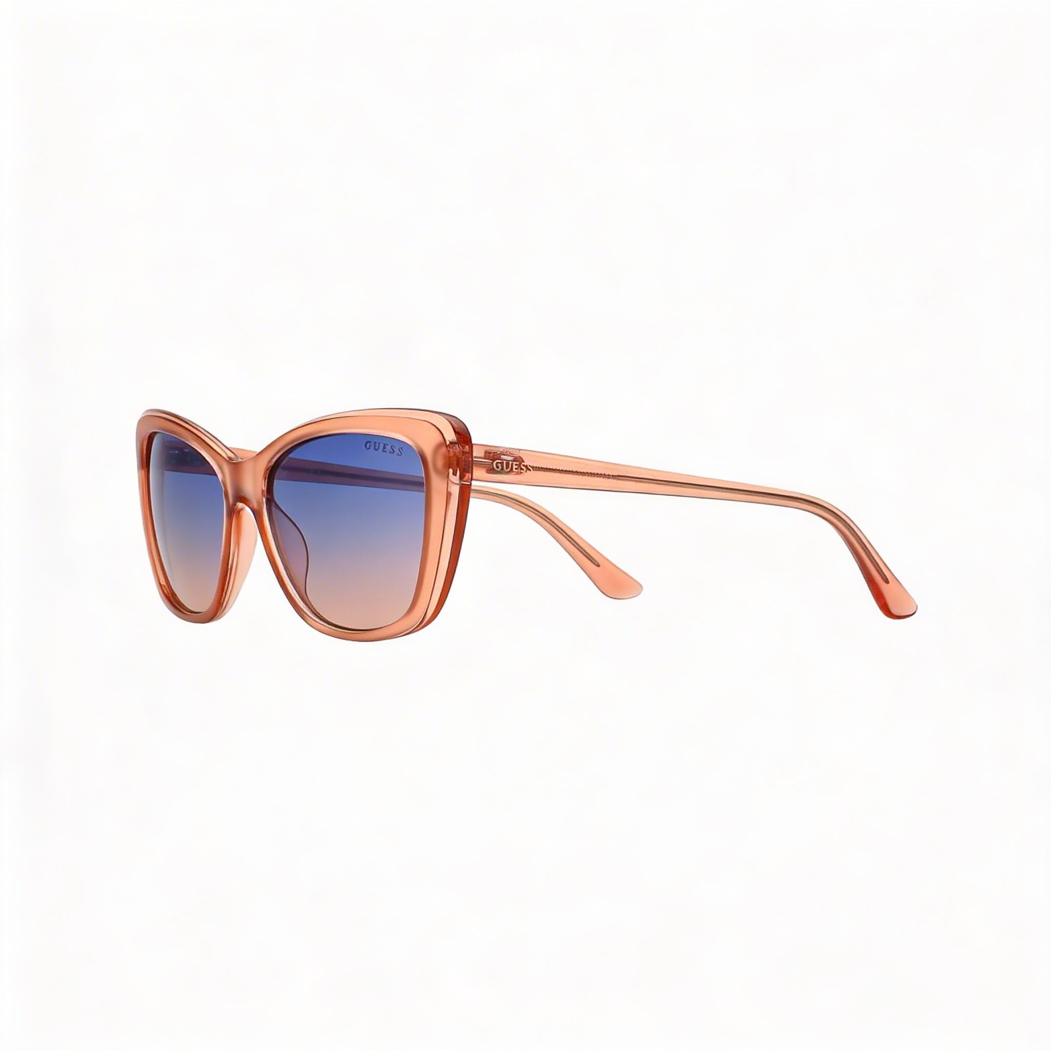 Gafas de sol Guess GU7774 para mujer, de plástico, con montura ojo de gato, color rosa y azul degradado, con lentes azules degradados y protección UV 100 % (55 mm), Photo 3