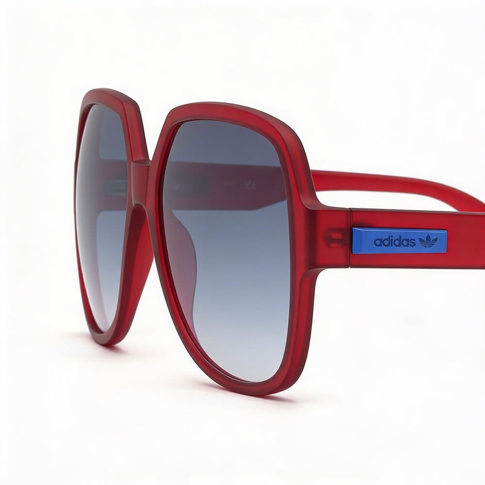 Adidas Originals Contemporaneo Gafas de Sol para Mujer, Acetato Rojo Transparente, Degradado Azul, Protección UV, Sin Polarizar, 57mm