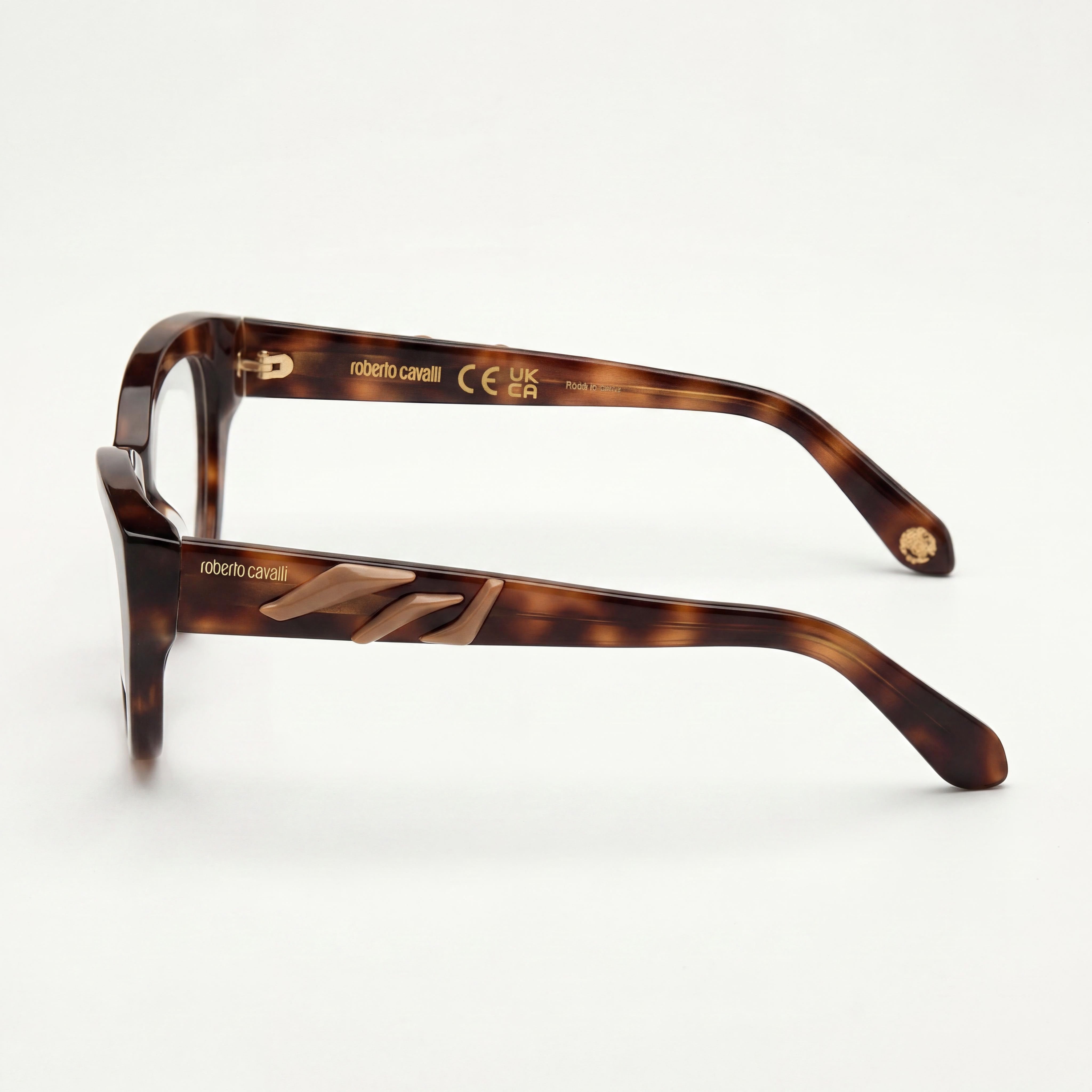 ROBERTO CAVALLI VRC024M Women's Acetate Sunglasses, Shiny Vintage Havana Frame, Avana Scura Lucida Lenses, 53mm, Photo 2