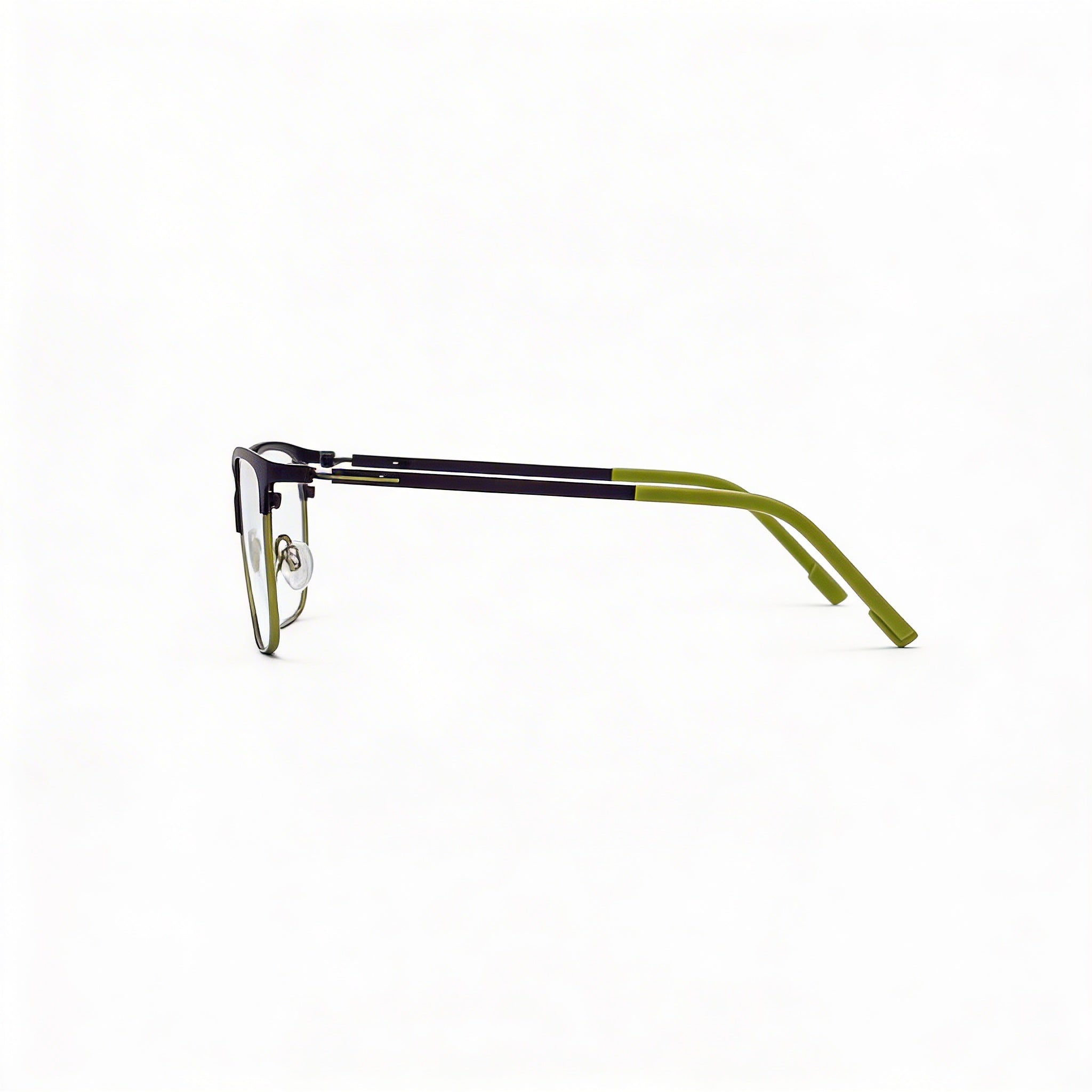 Flexon E1148 Unisex Acetate Frame Eyeglasses with Polycarbonate Non- Lenses in Matte Navy/Olive 53mm, Photo 3