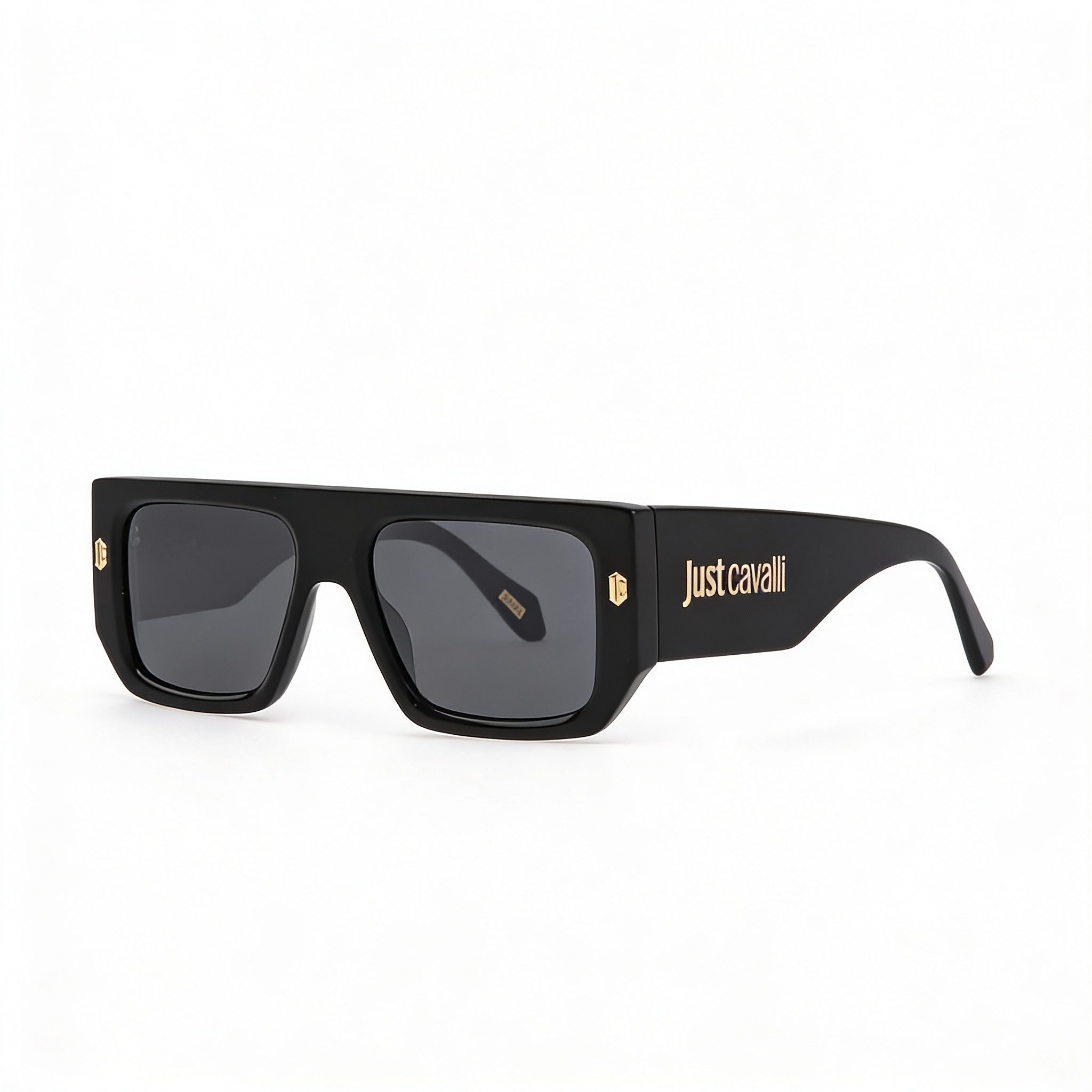 Just Cavalli SJC022 Women's Aviator Shiny Black Frame Smoke Mirror Silver Lens UV Protected Sunglasses 56mm, Photo 3