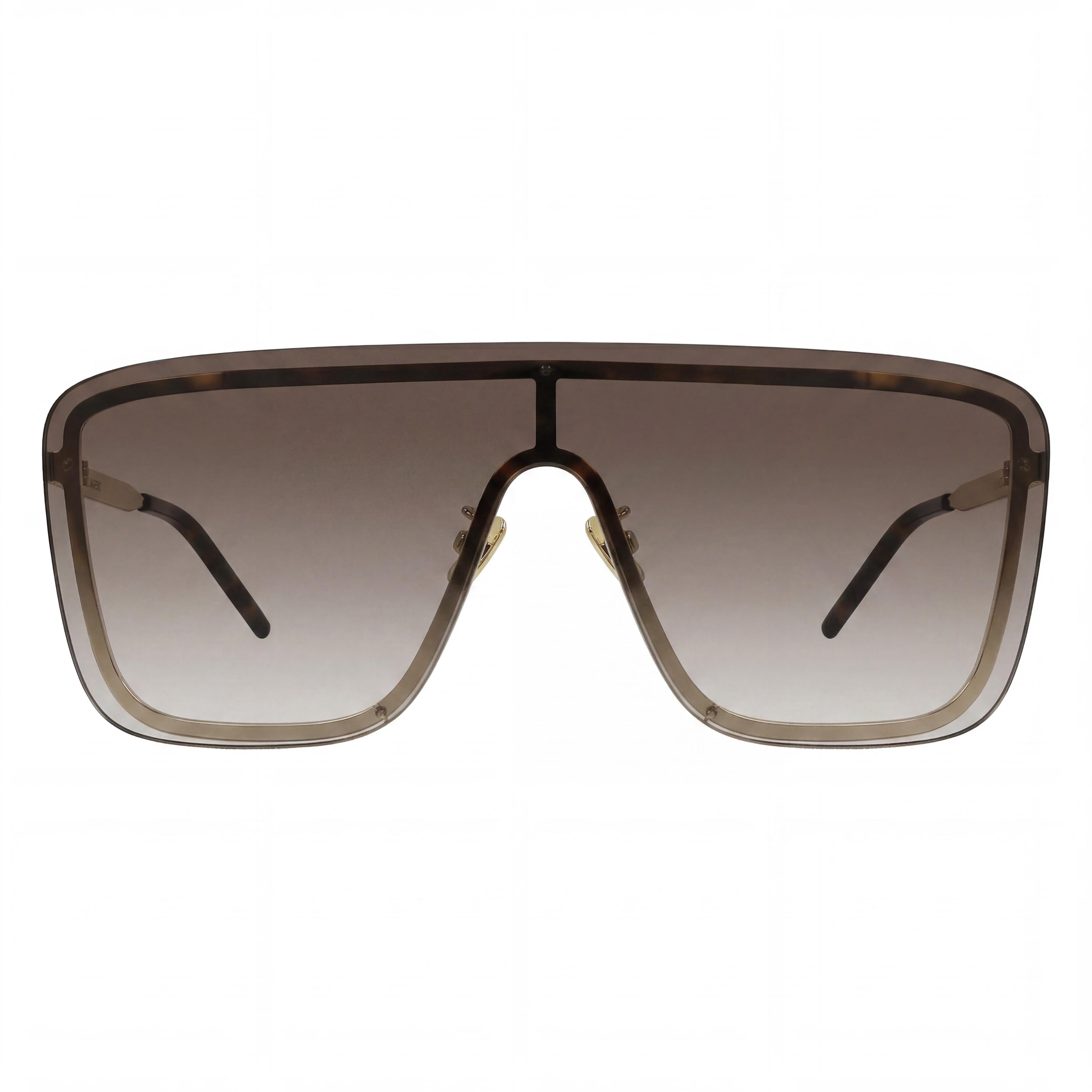 Gafas de sol Saint Laurent SL 364 Mask unisex de acetato dorado, montura marrón habana, lentes marrones doradas y protección UV, 99-01-140, Photo 2