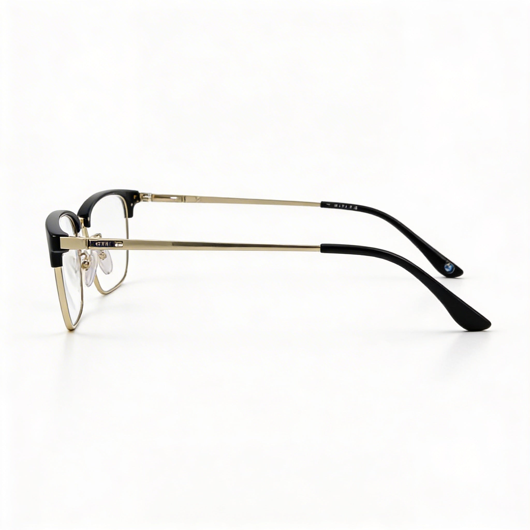 Gafas BMW para hombre, modelo Browline de titanio negro con lentes de demostración transparentes, aptas para lentes graduadas, 54-17-145mm, Photo 3