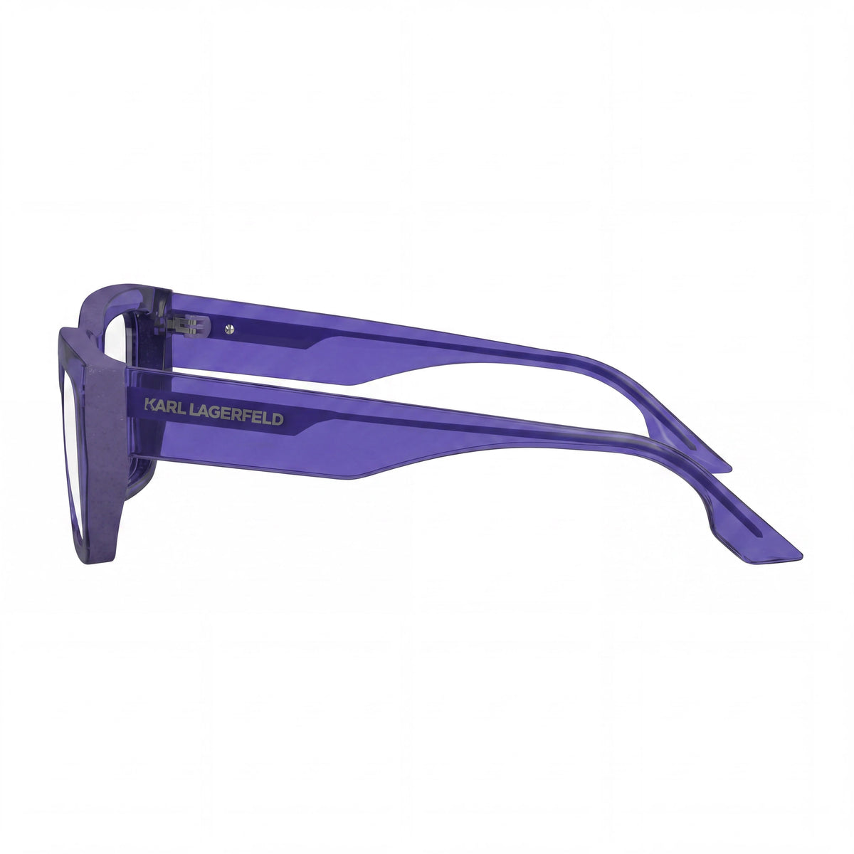 Gafas de sol KARL LAGERFELD modernas para mujer con montura de plástico inyectado violeta, lentes de policarbonato violeta y protección UV 52-19-52, Photo 3