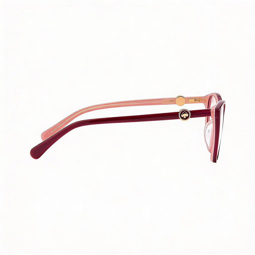 Kate Spade New York Modern - Gafas de sol para mujer, montura de plástico rosa burdeos, lentes polarizadas violetas, 52 mm