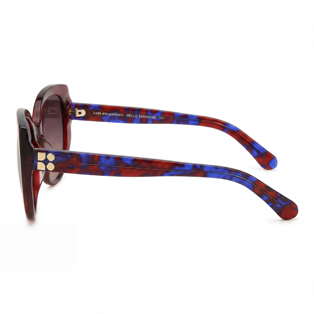 kate spade new york Seraphina/G/S Gafas de sol de mujer rojas con montura ecológica de aceite, sin polarizar, de 55 mm de ancho de lente