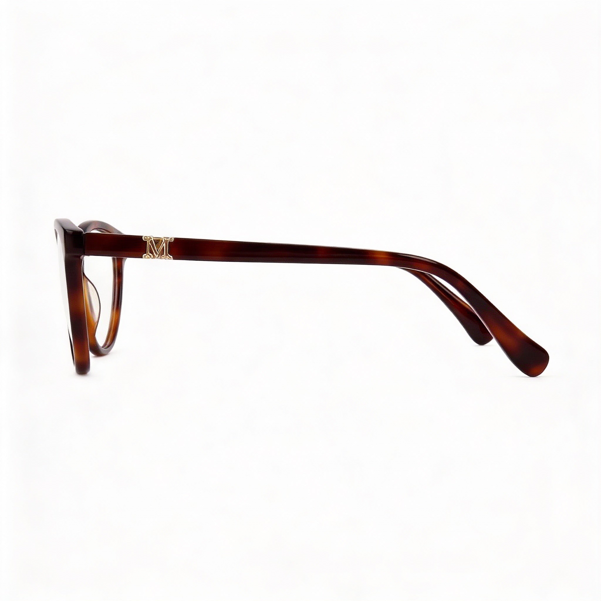 MaxMara Women's Casual Dark Havana Plastic Frame Transparent Polycarbonate Lens Sunglasses, 54mm Lens Width, Photo 3