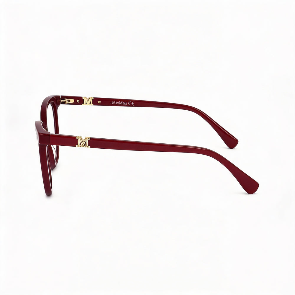 Gafas de sol polarizadas MaxMara MM5018 para mujer con montura de plástico burdeos y detalle Maxmaragram en dorado pálido, ancho de lente de 53 mm