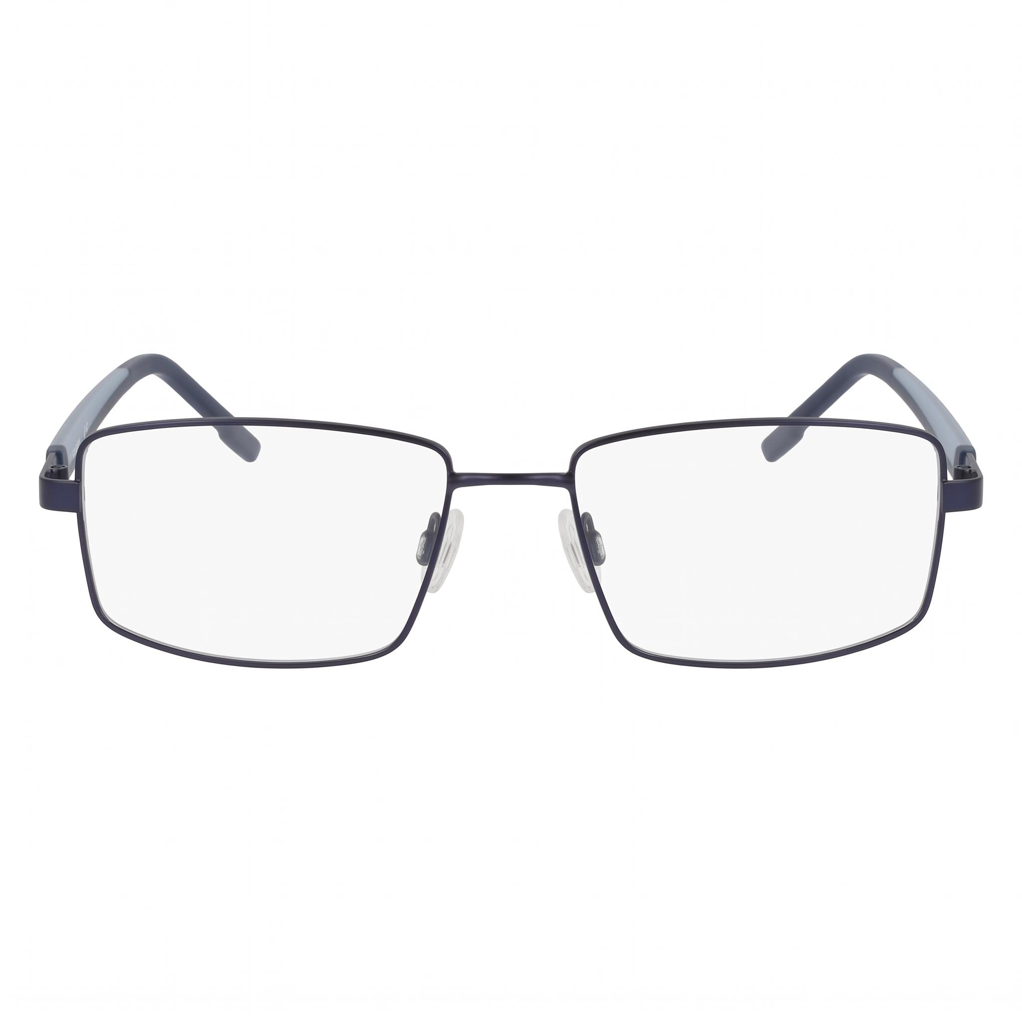 Flexon H6085 Men's Plastic Frame Eyeglasses with Polycarbonate Lenses, Matte Navy, Size 55-17-145, Photo 2