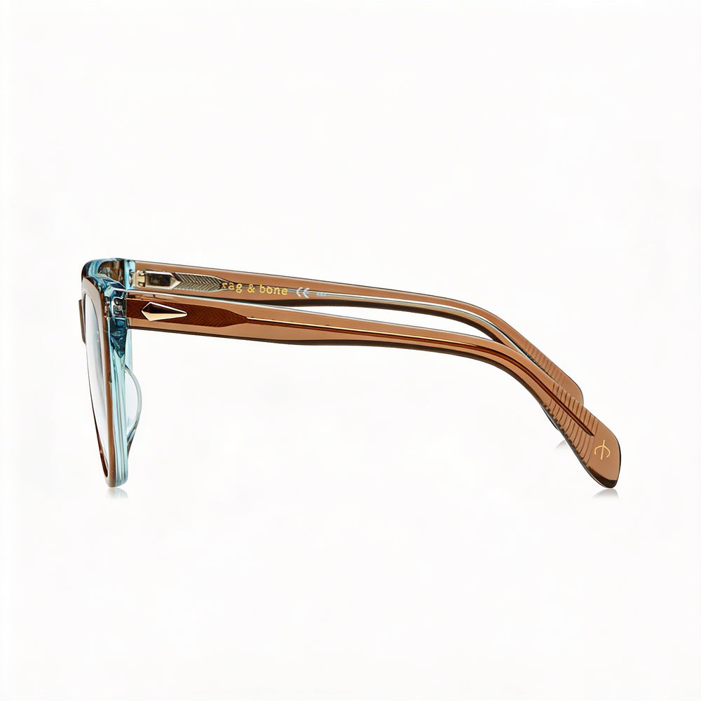 Gafas de sol modernas para mujer Rag & Bone con montura de acetato marrón y lentes marrones sin polarizar, 51 mm