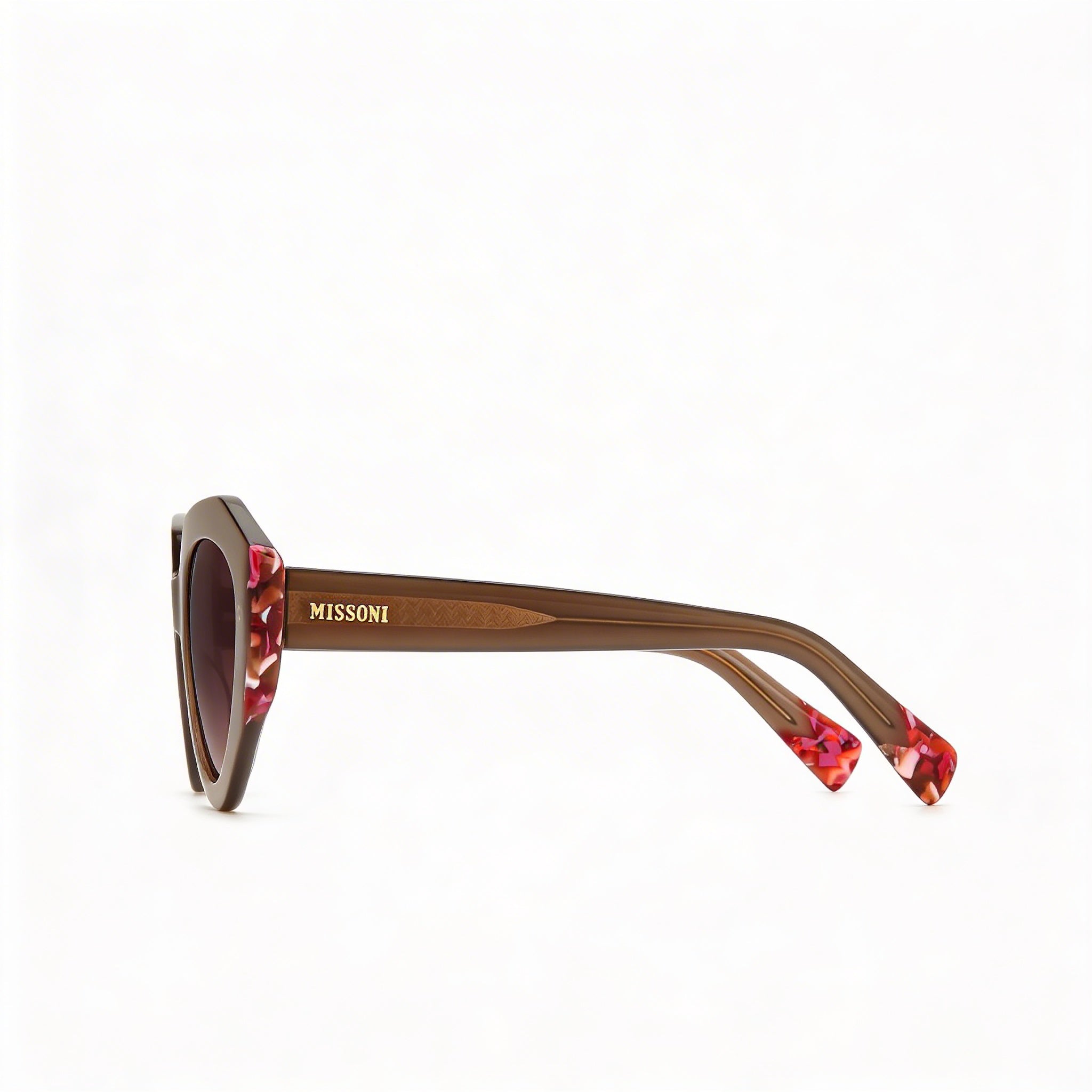 Gafas de sol Missoni clásicas de acetato para mujer, montura beige rosa sombreada, lentes rosadas de doble tono, protección UV 53-19-145 mm, Photo 2