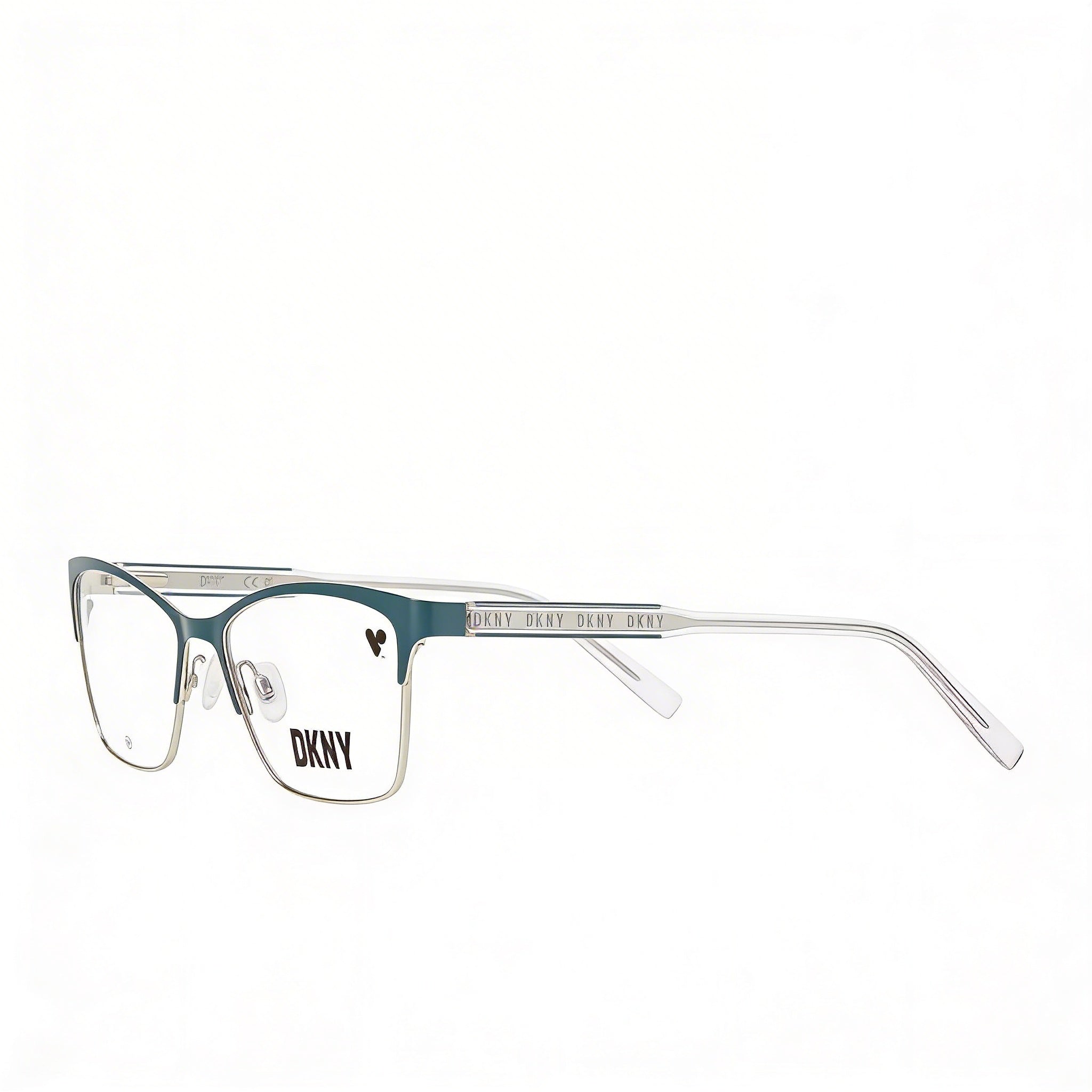 Gafas de sol unisex DKNY Dk3008 con montura de metal verde azulado/plateado y lentes de policarbonato verde azulado/plateado (53 mm), Photo 3