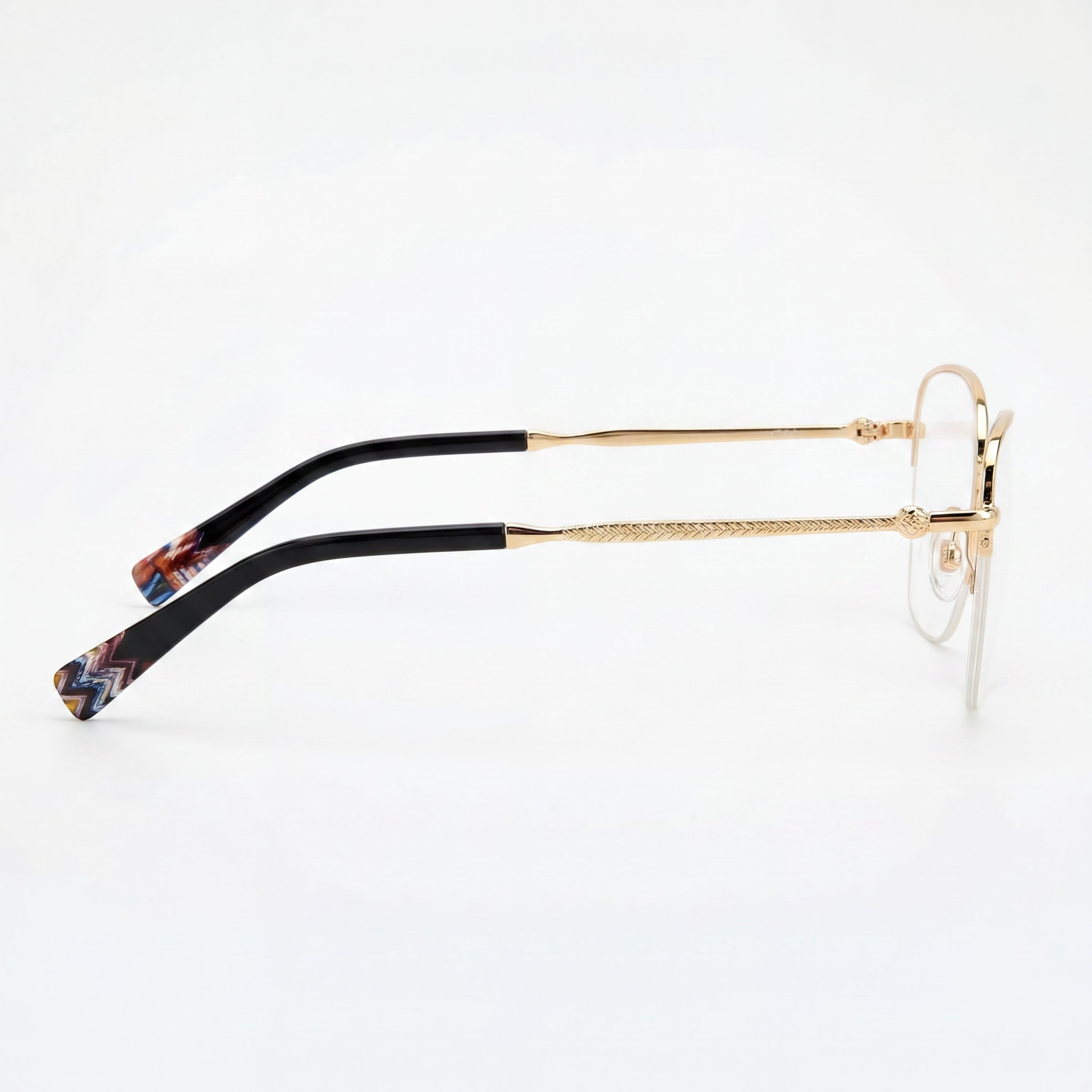 M Missoni Modern Women's Rose Gold Alloy Steel Frame, Rose Gold Polycarbonate Lens Eyeglasses, 53mm Lens, 18mm Bridge, 140mm Temple, Photo 3