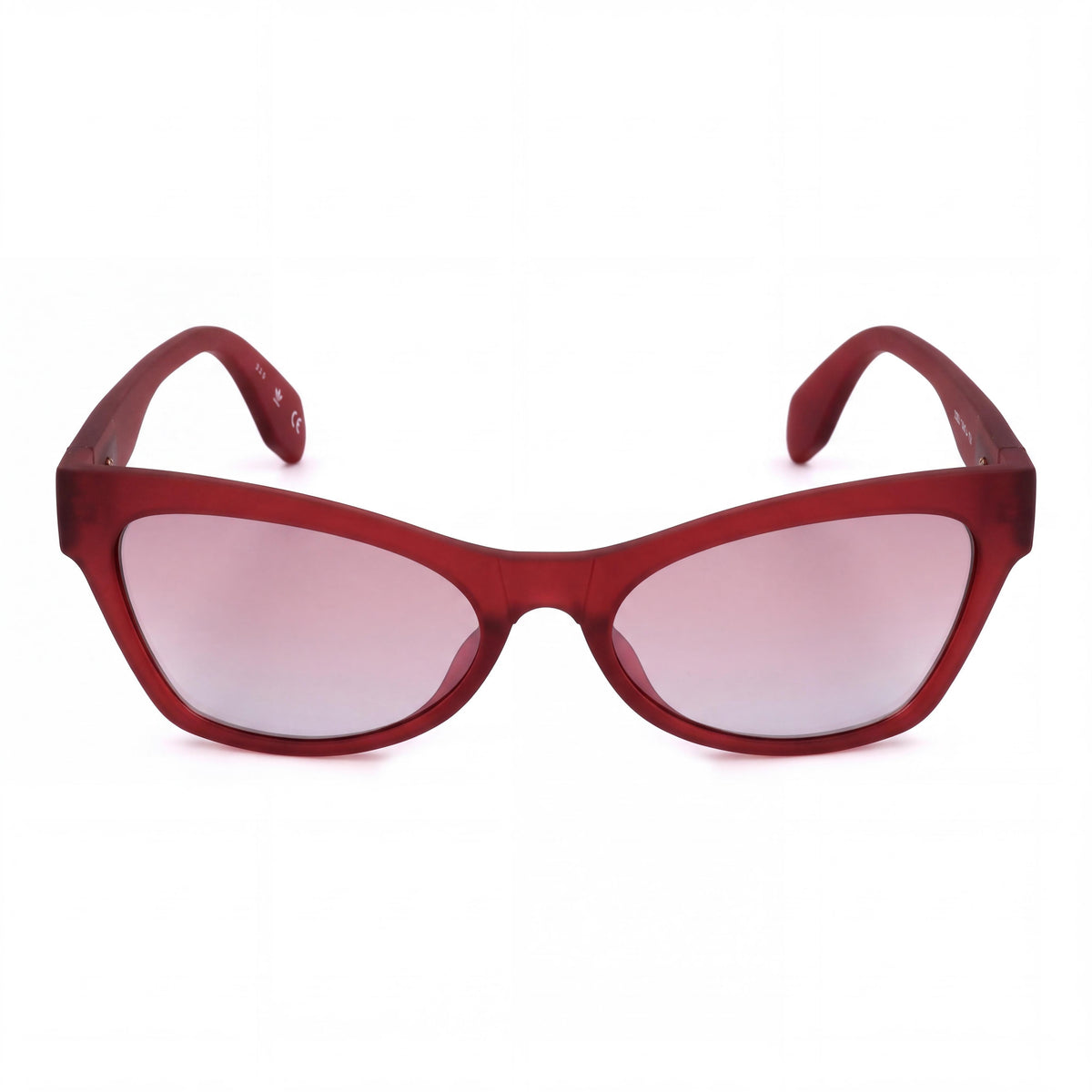 adidas Gafas de sol casuales unisex de plástico rojo mate con montura completa ojo de gato y lentes espejadas marrones, tamaño de lente 54mm, Photo 2