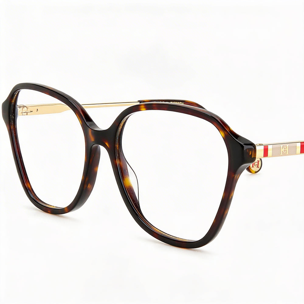 Gafas Ópticas Carolina Herrera Her 0117 de Acetato Oscuro Carey para Mujer, Ancho de Lente de 55 mm