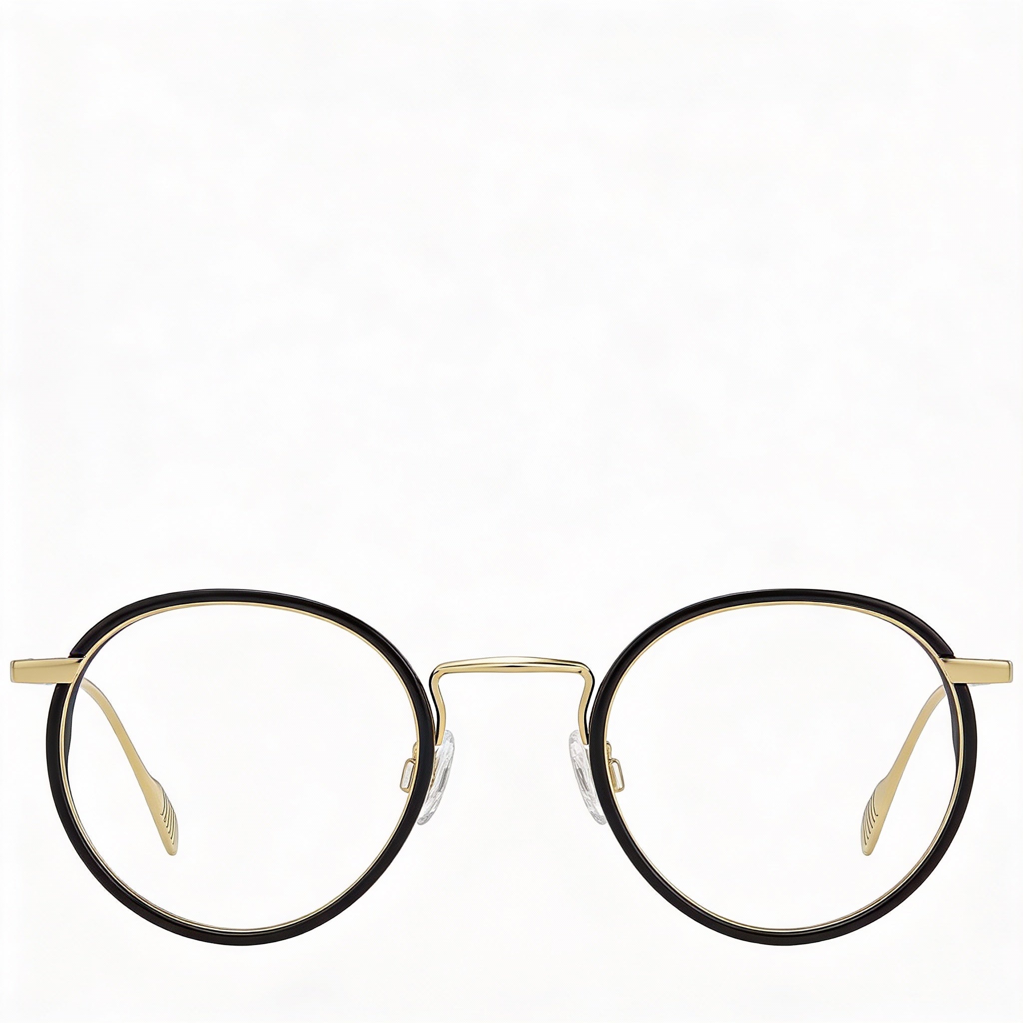 Gafas unisex Rag & Bone Rnb7025 de acero aleado dorado y negro con lentes transparentes de demostración, graduadas, 46 mm, Photo 2