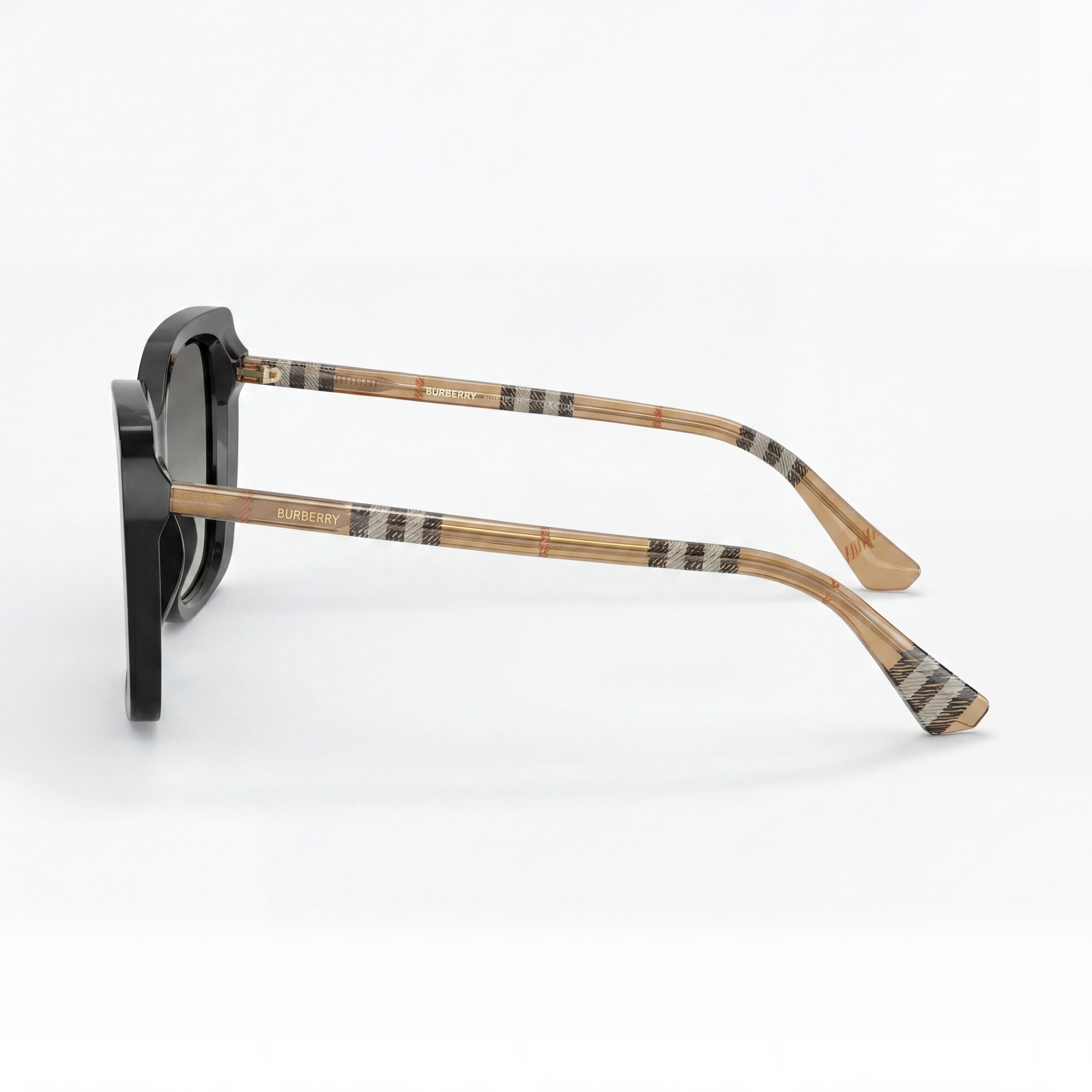 Gafas de sol informales BURBERRY para mujer con montura de acetato negro y lentes degradadas grises de 54 mm, Photo 3