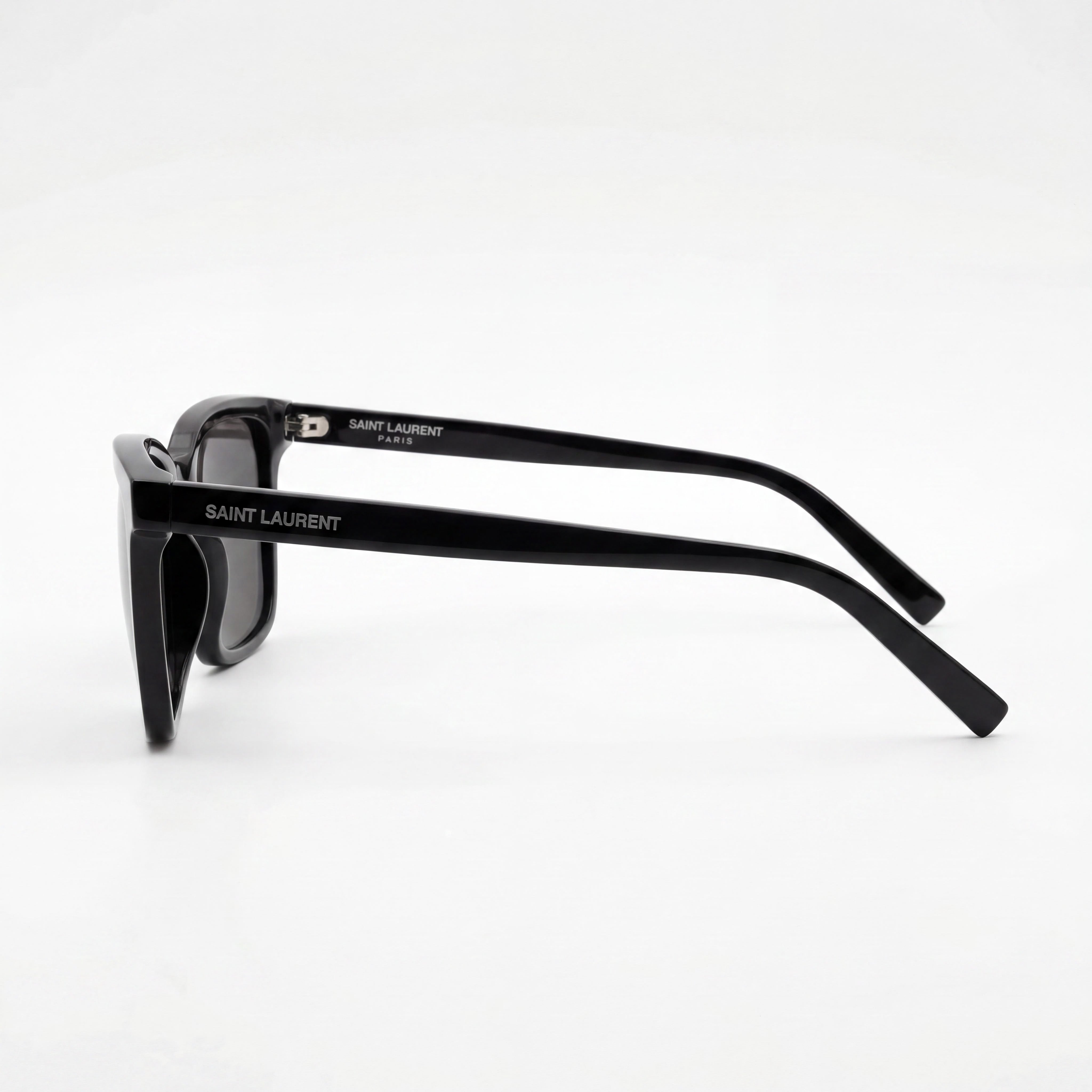 Gafas de sol clásicas Yves Saint Laurent para hombre, cuadradas, de acetato negro, con montura completa, lentes gris oscuro CR39 con protección UV de 54 mm, Photo 2