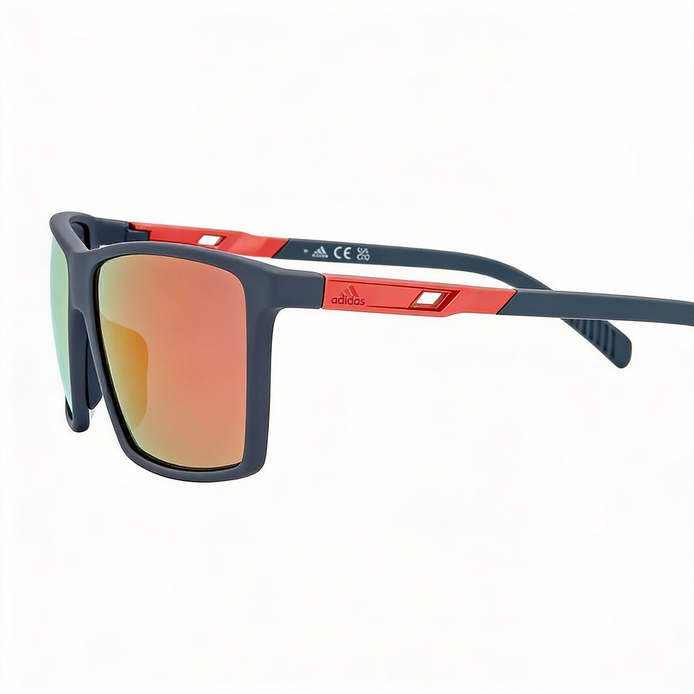 Gafas de sol Adidas Modern para hombre, armazón inyectado gris, lentes espejadas marrones de 60 mm