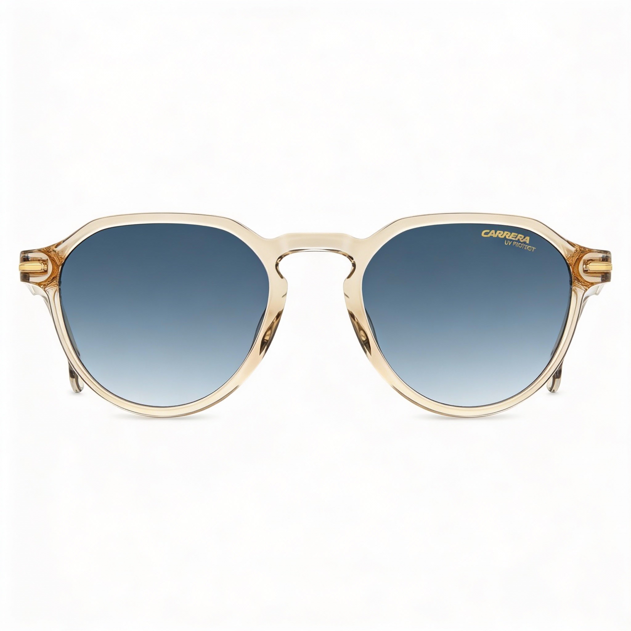 Gafas de sol Carrera 314/S unisex, montura de acetato beige, color azul oscuro, protección UV, no polarizadas, 50 mm, Photo 3