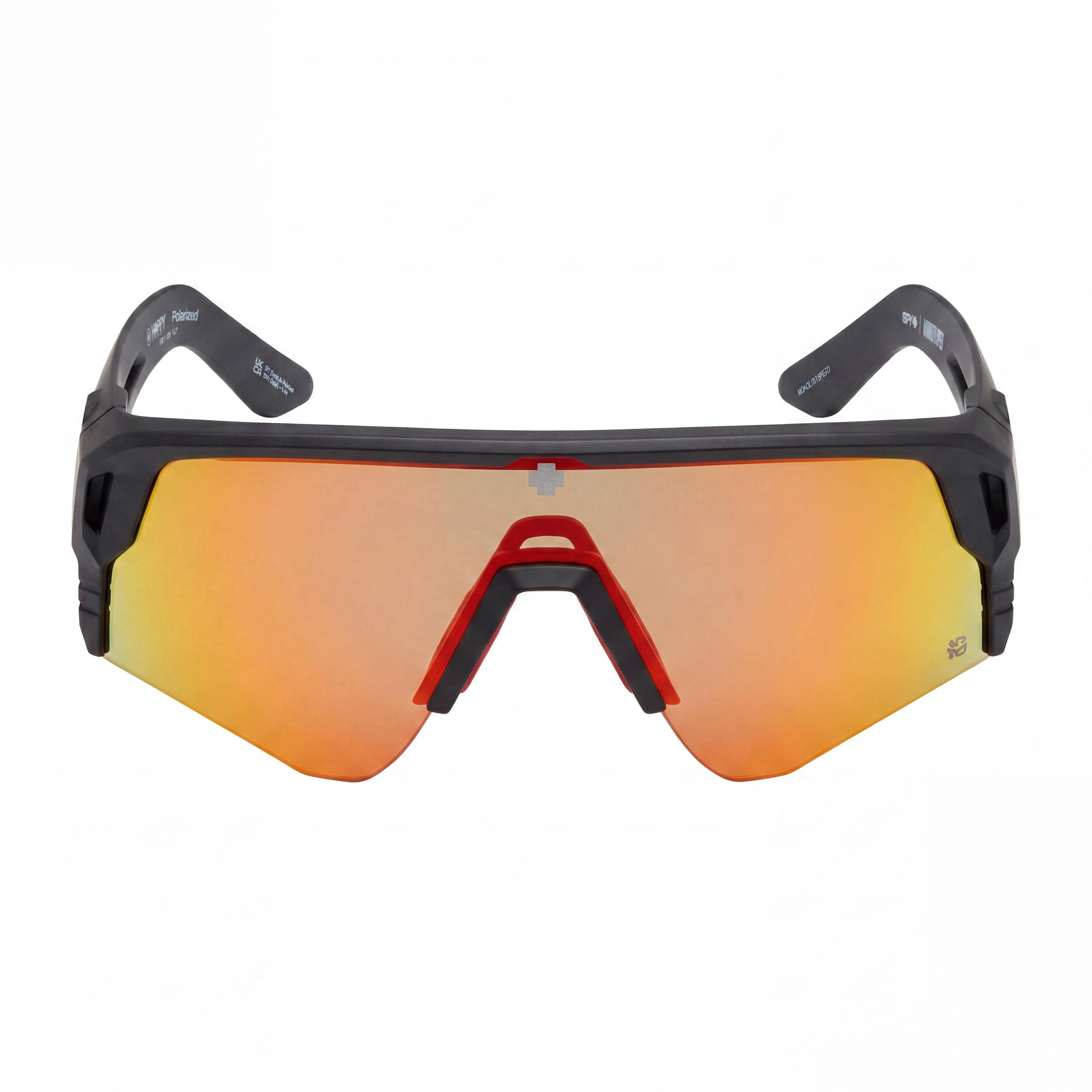 Spy Monolith Speed Unisex Matte Black Plastic Sunglasses with UV Protection Happy Boost Orange Mirror 142mm, Photo 2