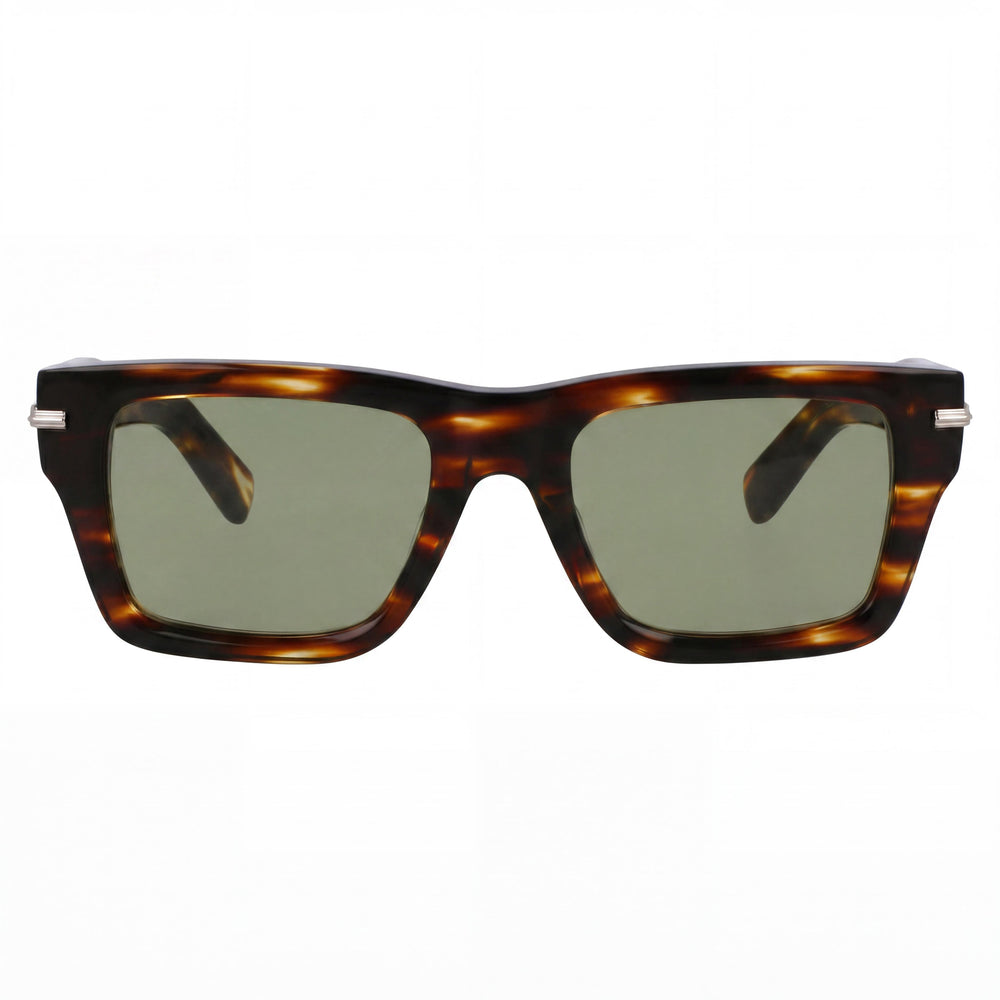 Gafas Ferragamo Sf2033s Unisex de Montura de Titanio, Color Marrón Rayado, Protección UV 400 53mm