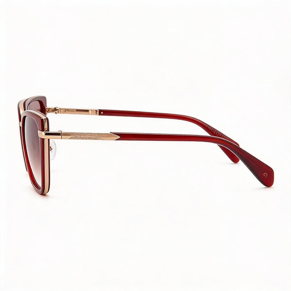 Rag & Bone Modern Women's Burgundy Metal Frame with Polycarbonate Lenses UV Protected Non-Polarized Sunglasses 56mm