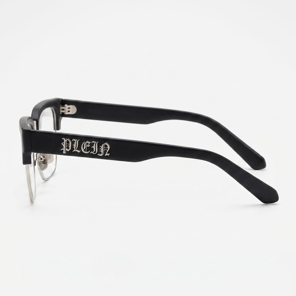 Philipp Plein Vpp113m Men's Metal Prescription Eyeglasses, Shiny Full Palladium, Size 53mm