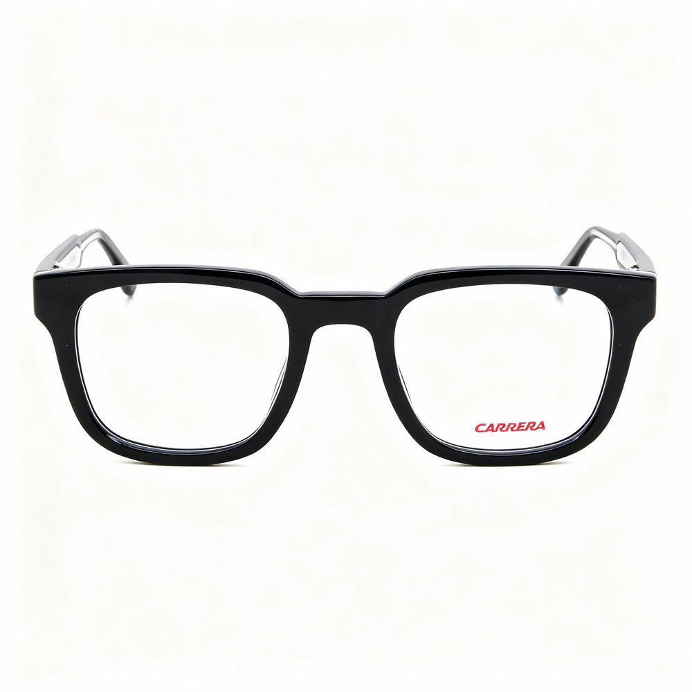 Gafas de vista Carrera 269 unisex modernas de acetato negro, cuadradas, con montura completa y lentes de policarbonato de 50 mm