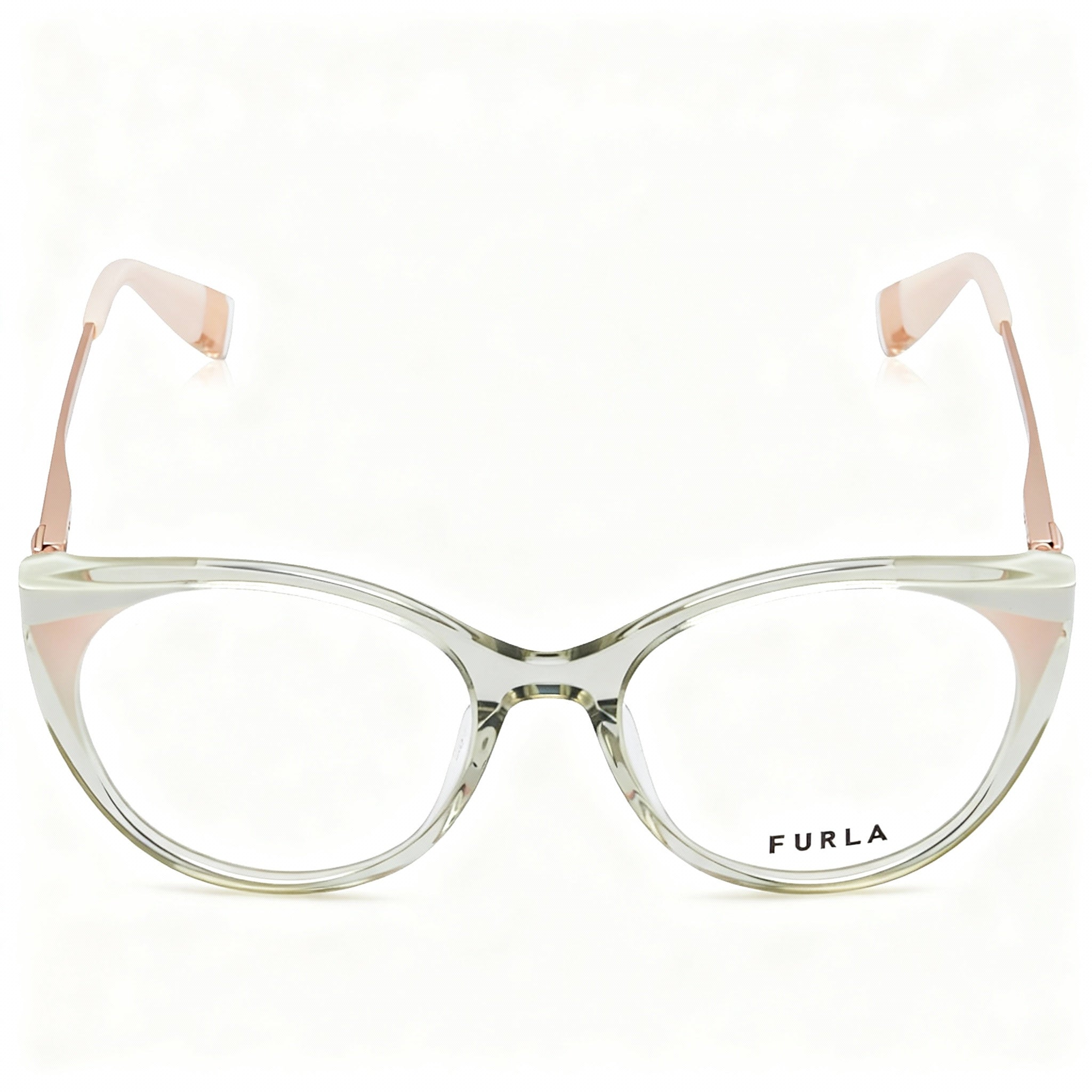 Furla VFU722V Women's Casual Acetate Frame Eyeglasses Grigio/Verde Lucido Non-Polarized 53mm, Photo 3
