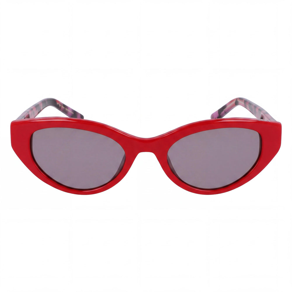 Gafas DKNY clásicas para mujer, montura roja de acetato con protección UV, lentes de policarbonato no polarizadas, tamaño 51-20-140
