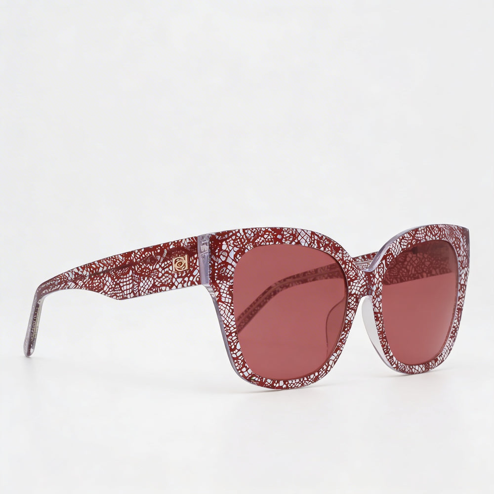 bebe Bb7248 Women's Berry Lace Plastic Frame 100% UV Protective Non-Polarized Sunglasses 56mm