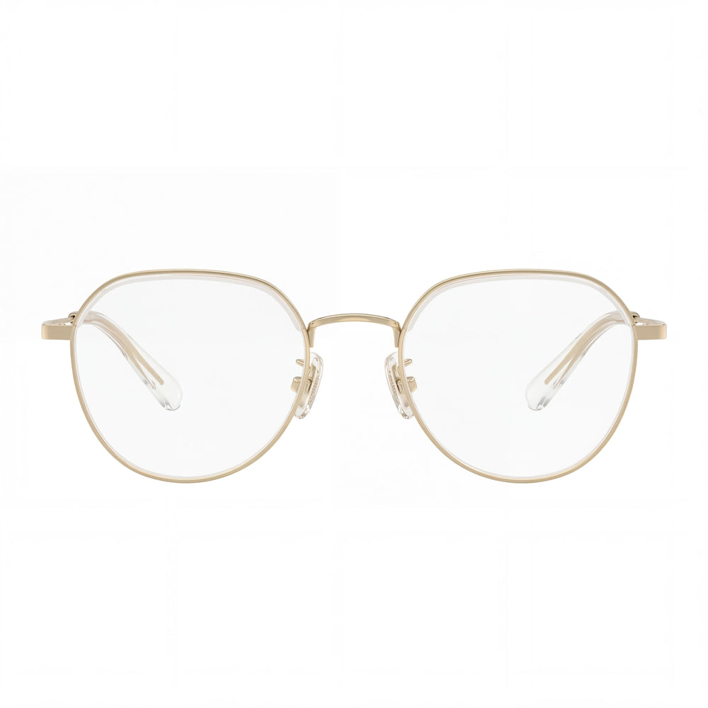 Coach Hc5188td Women's Shiny Light Gold/Clear Titanium Prescription Ready Eyeglasses 51mm