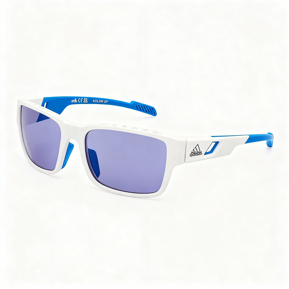 Gafas adidas Modern de policarbonato espejado blanco/azul no polarizadas para hombre